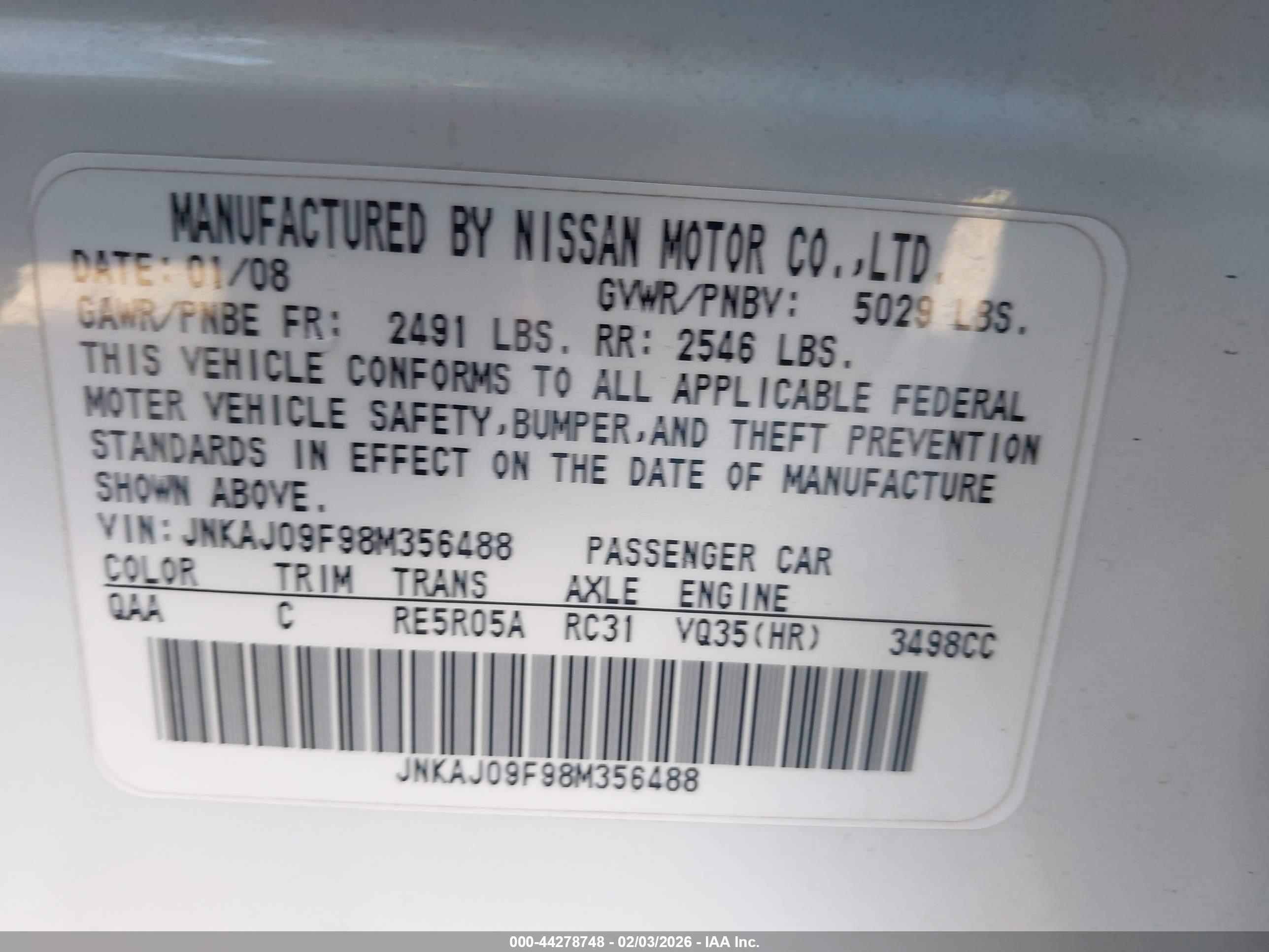 INFINITI EX35 image 9