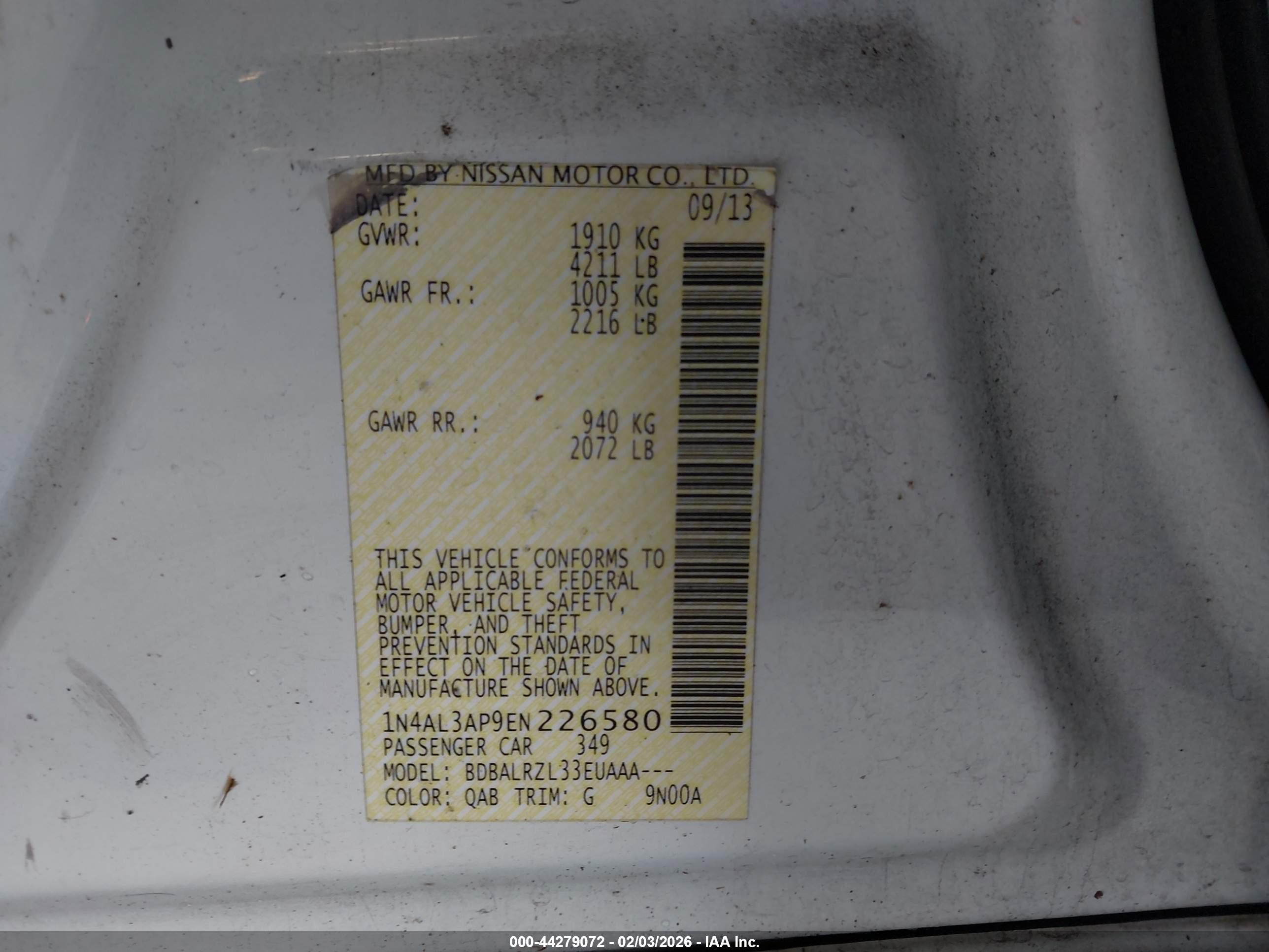 NISSAN ALTIMA image 9