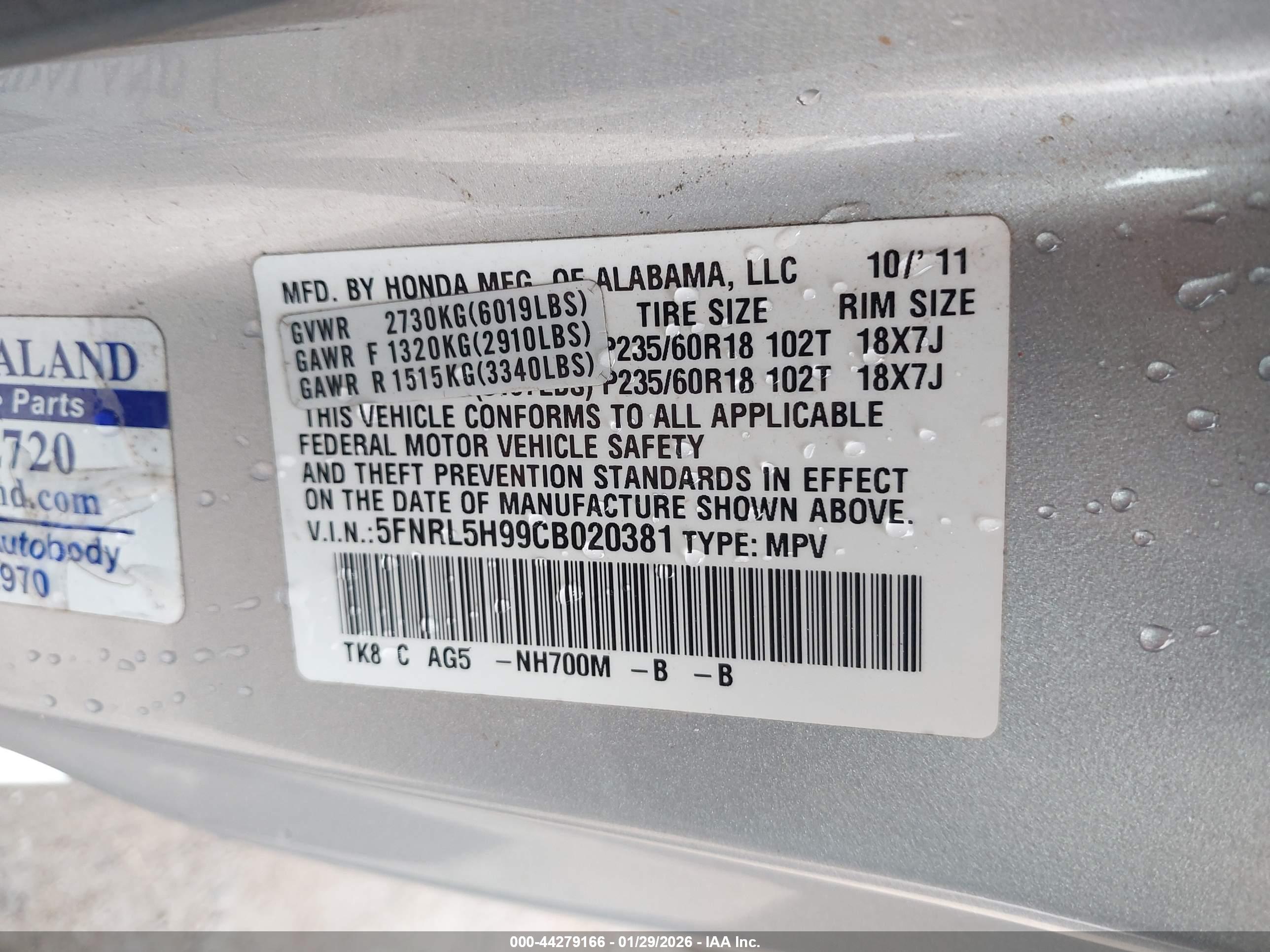 HONDA ODYSSEY image 9