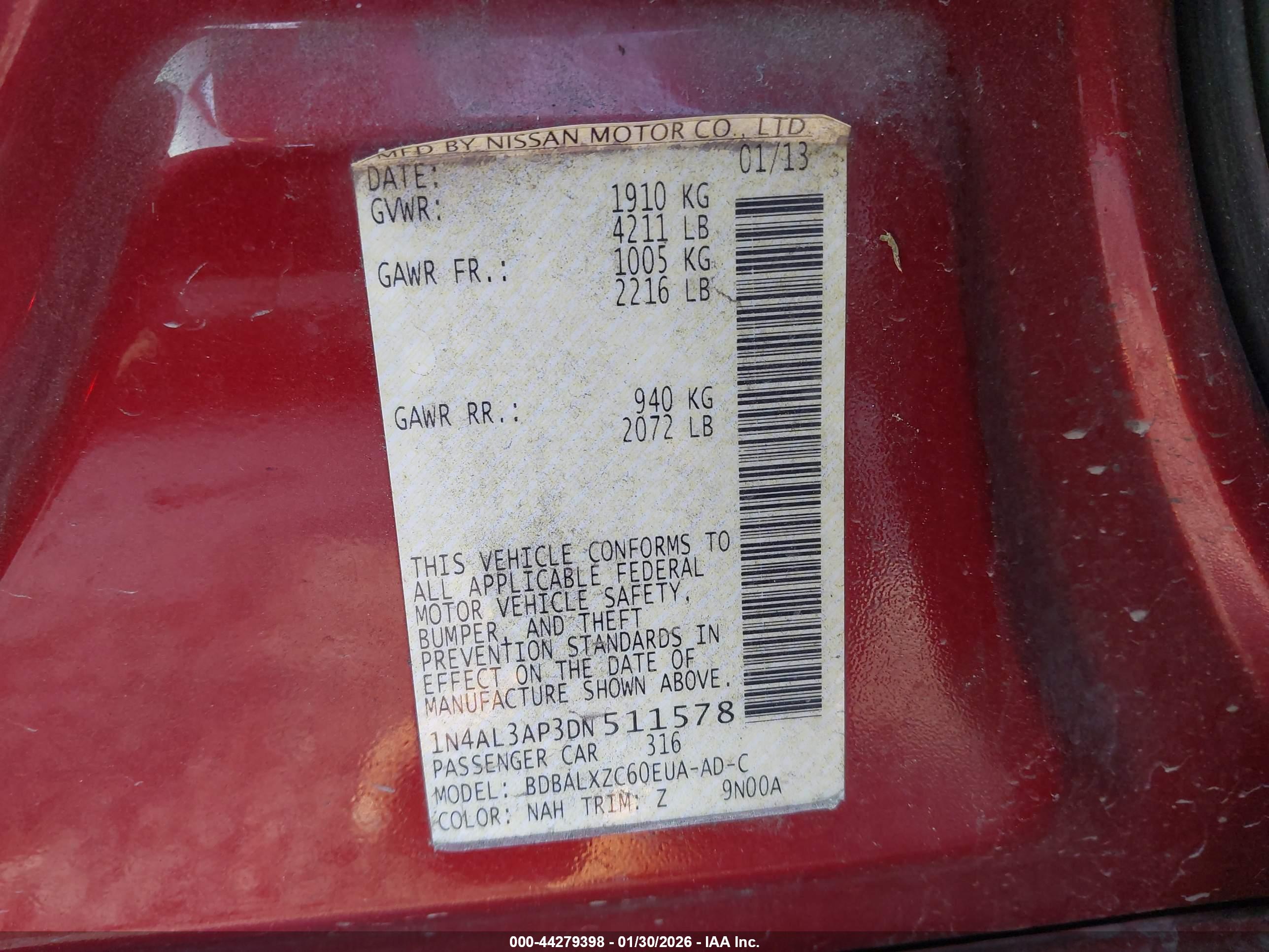 NISSAN ALTIMA image 9