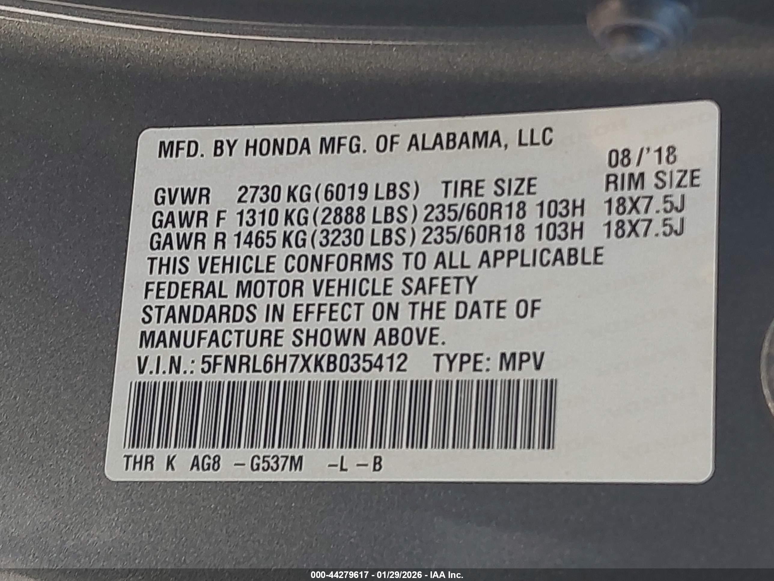 HONDA ODYSSEY image 9