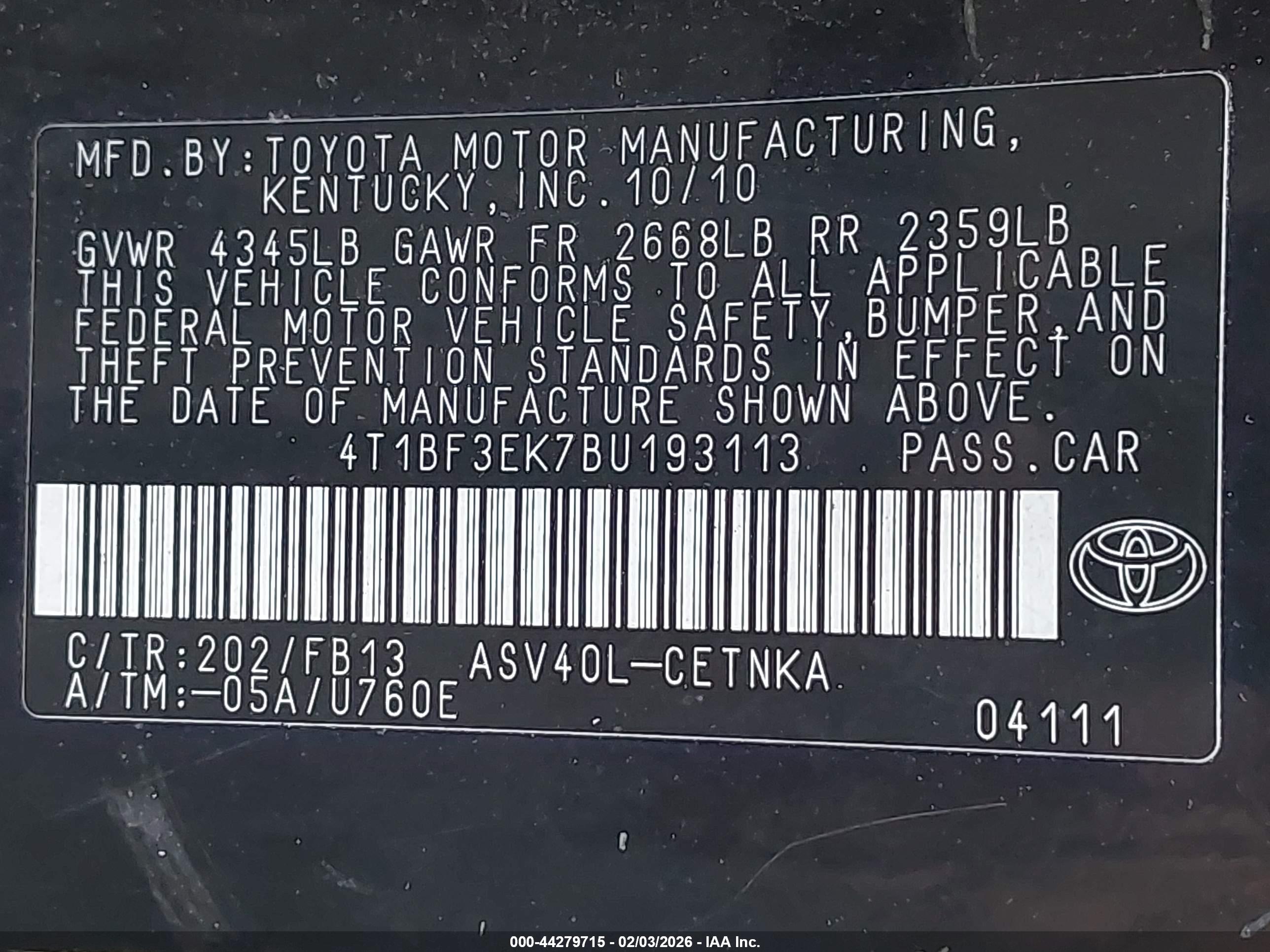 TOYOTA CAMRY image 9