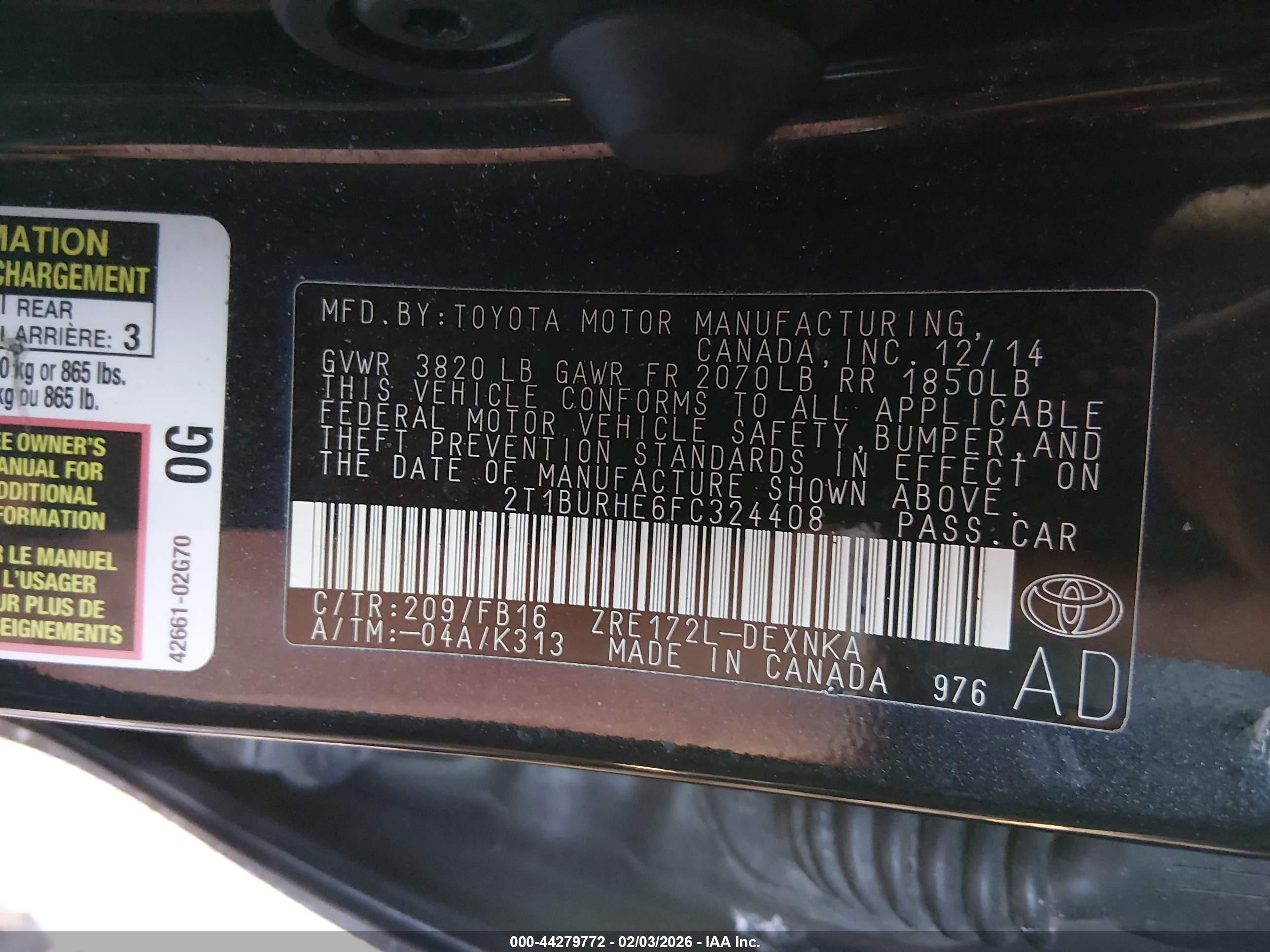 TOYOTA COROLLA image 9