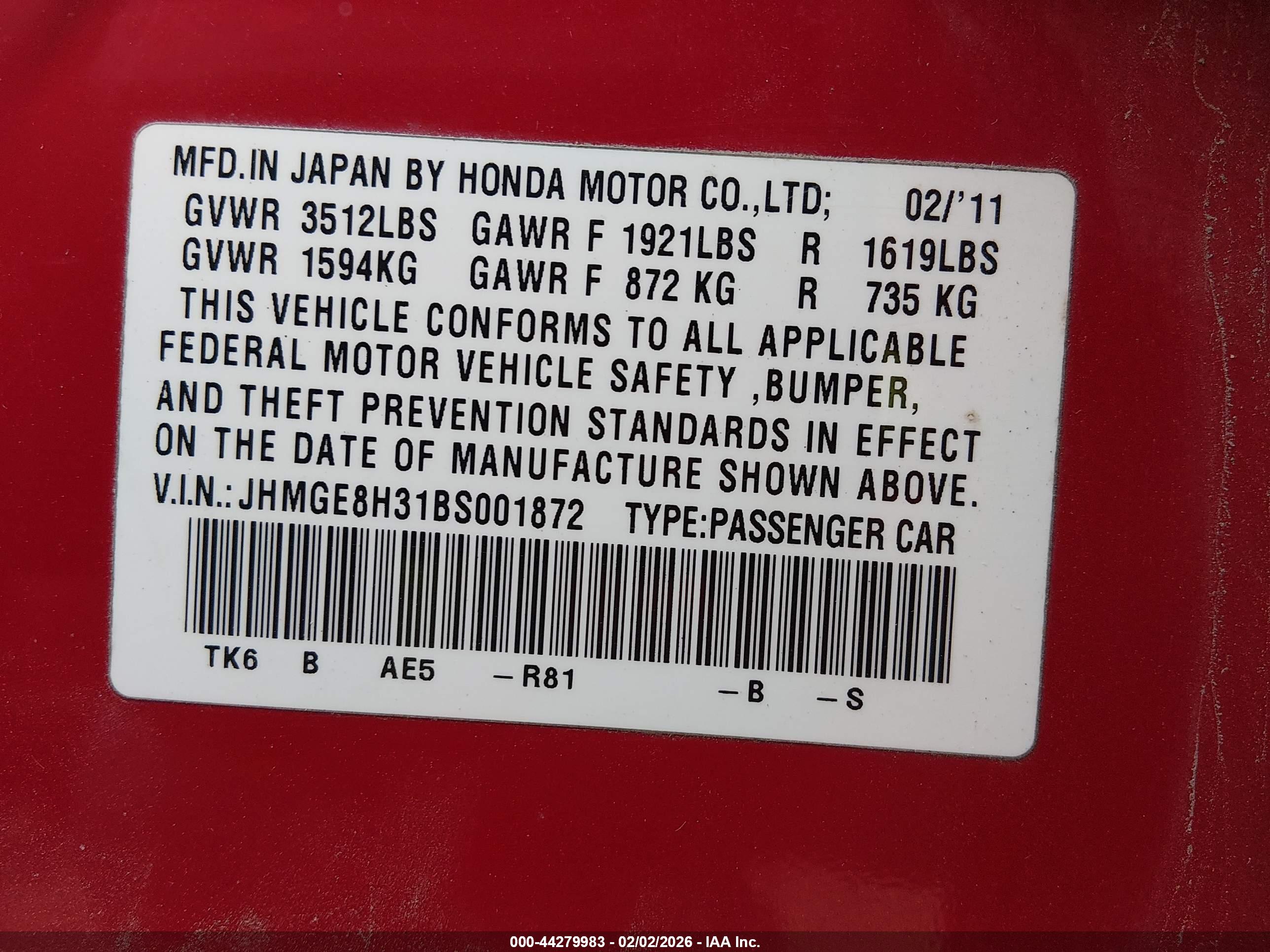 HONDA FIT image 9