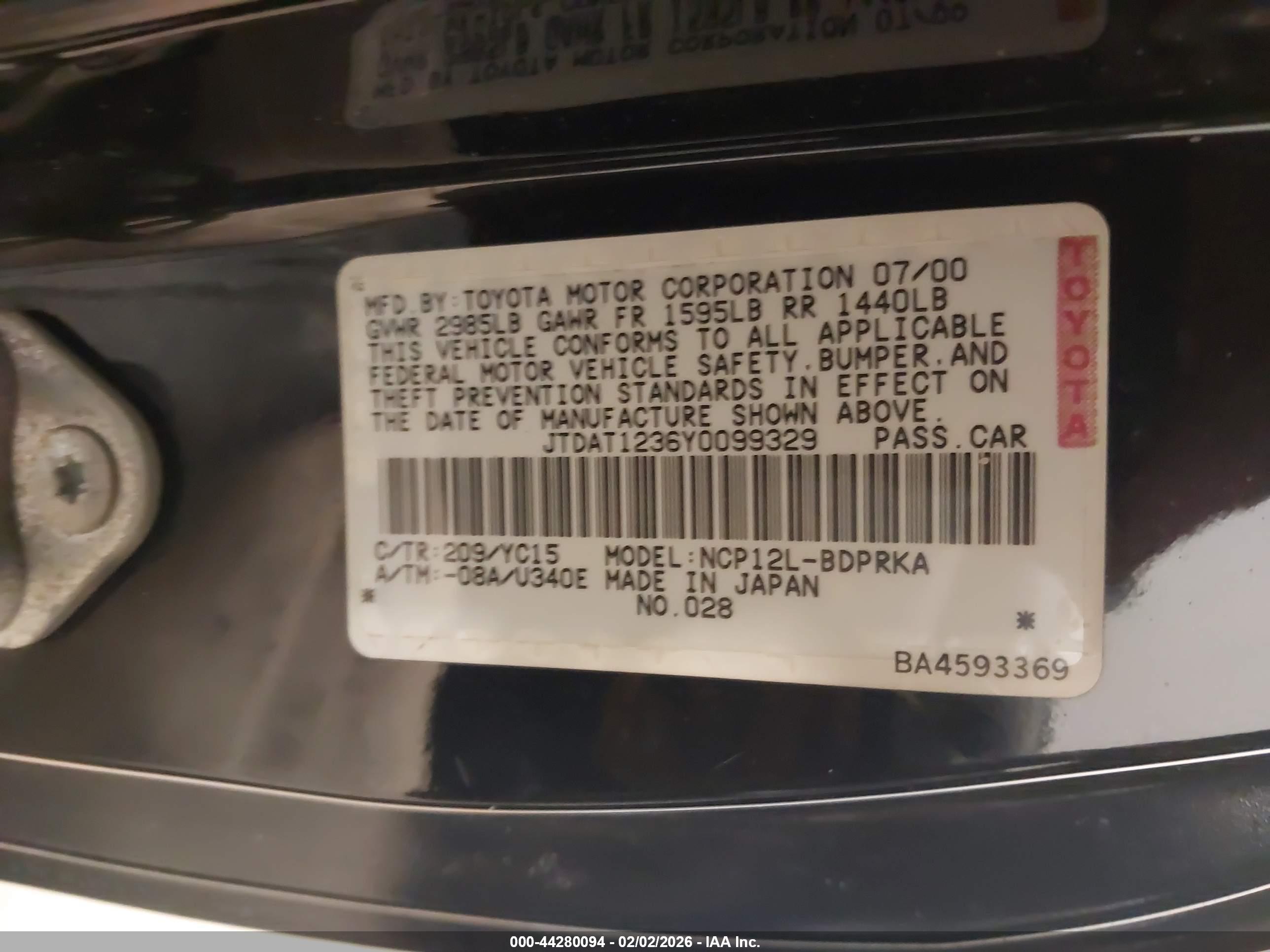 TOYOTA ECHO image 9