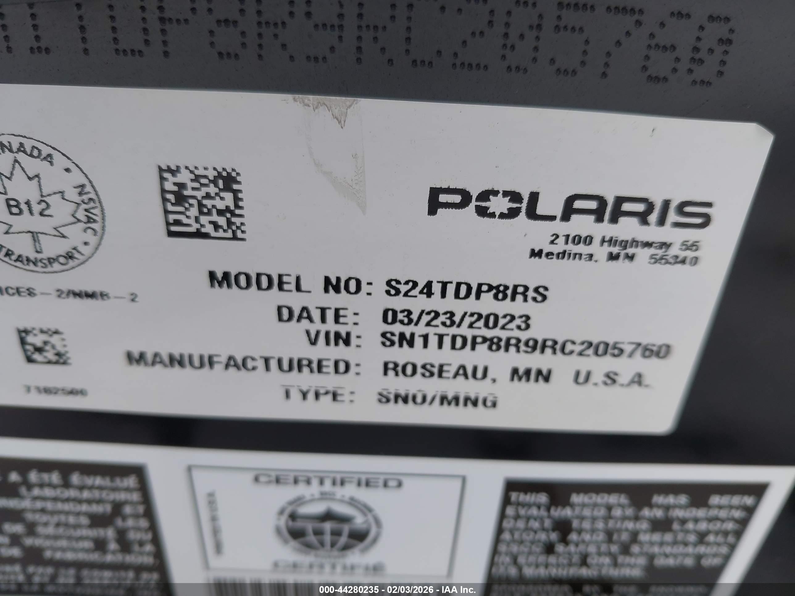 POLARIS SNOWMOBILE image 9