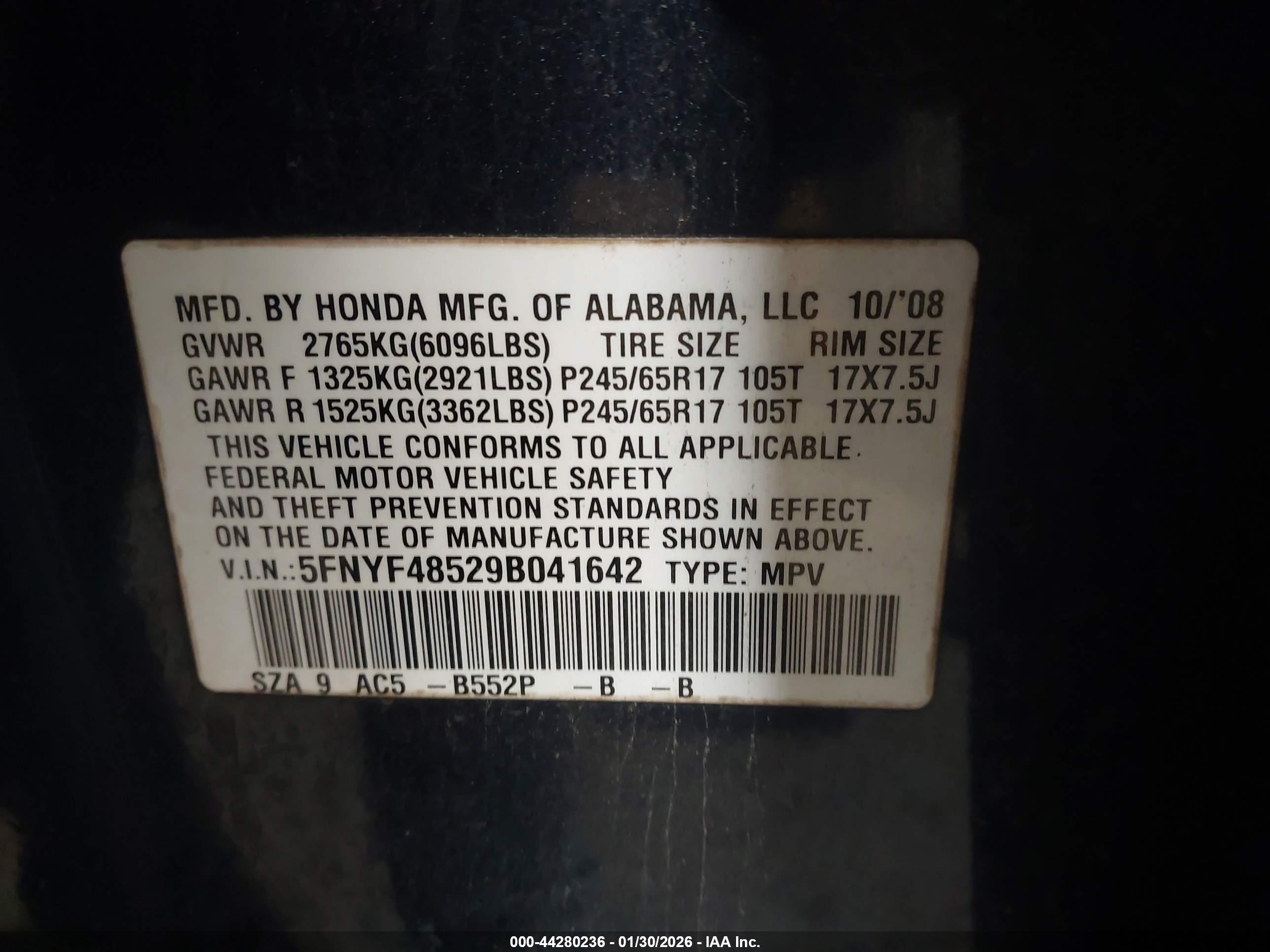 HONDA PILOT image 9