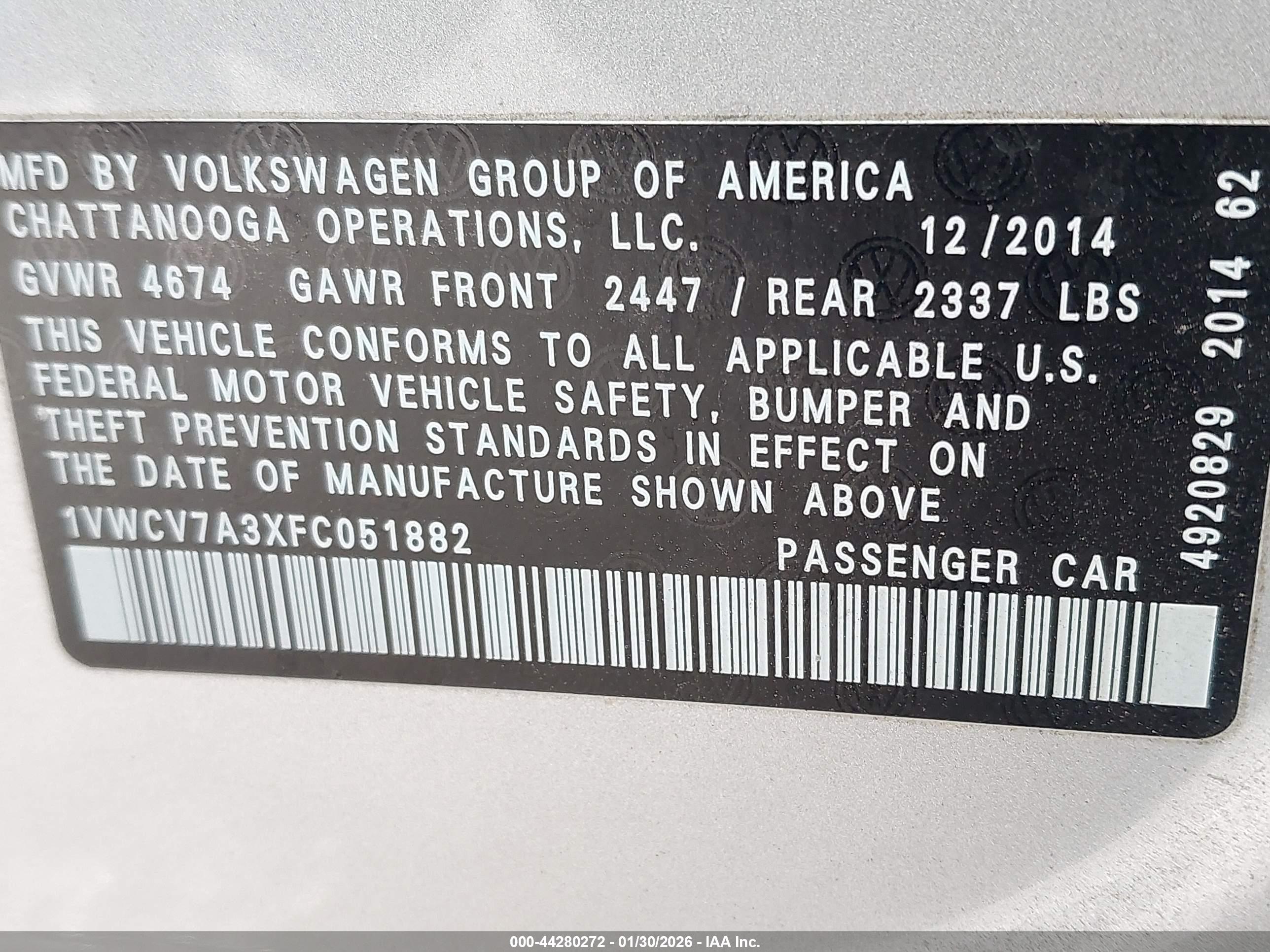 VOLKSWAGEN PASSAT image 9