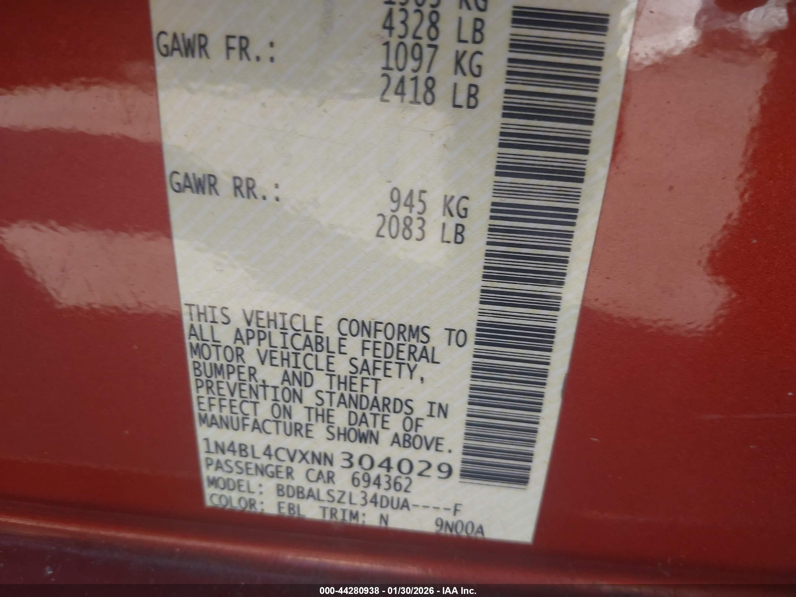 NISSAN ALTIMA image 9