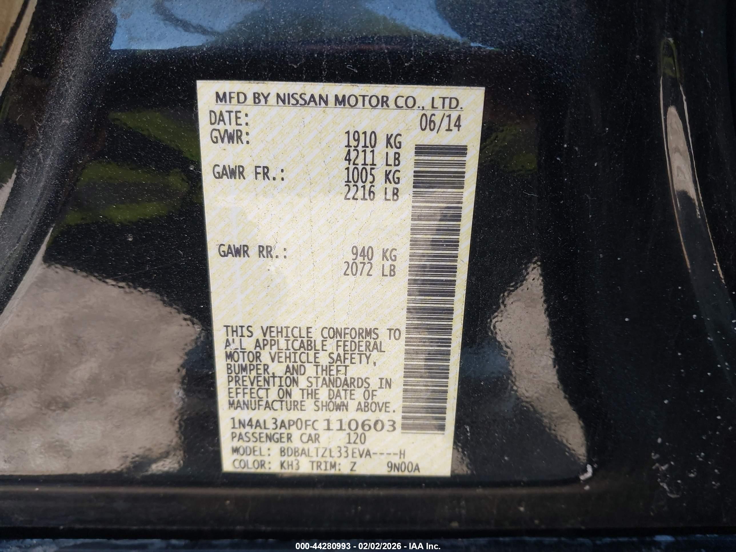 NISSAN ALTIMA image 9
