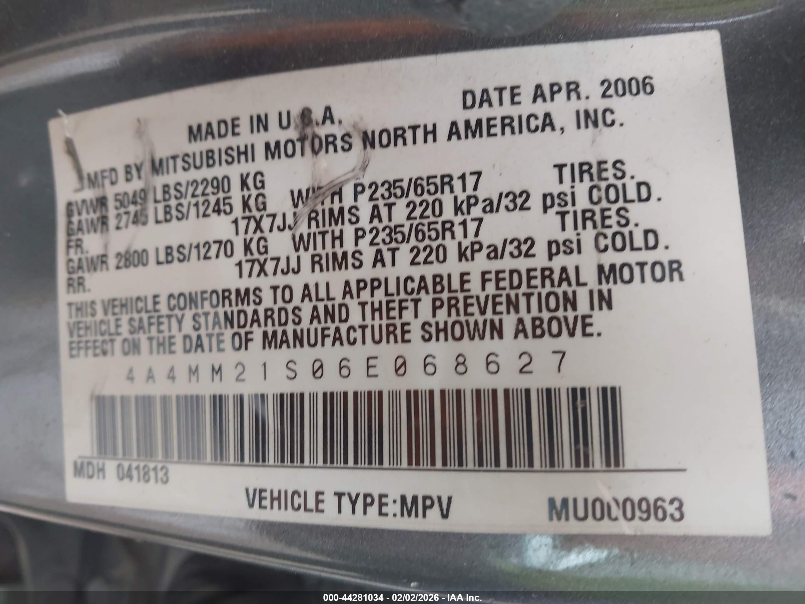 MITSUBISHI ENDEAVOR image 9