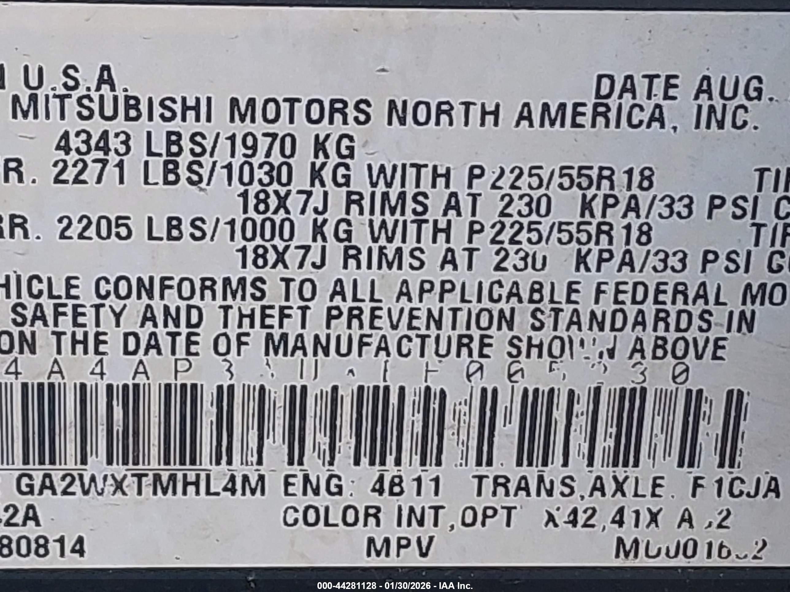 MITSUBISHI OUTLANDER image 9