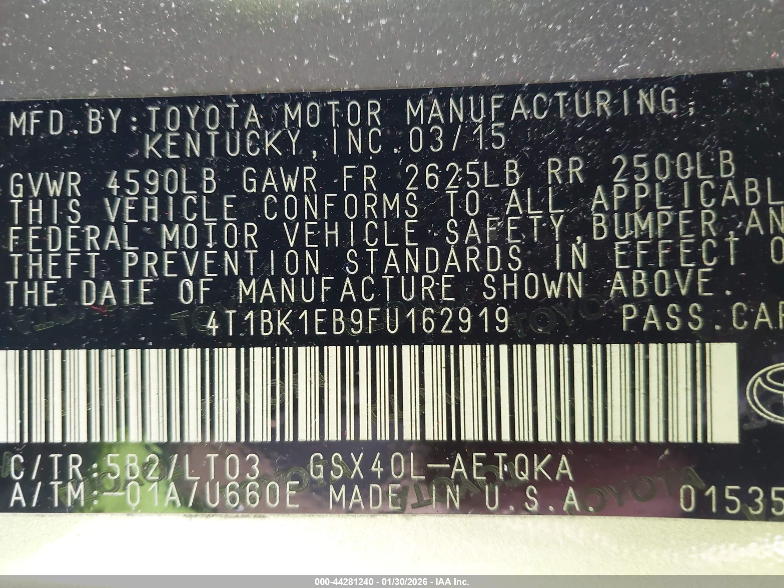 TOYOTA AVALON image 9