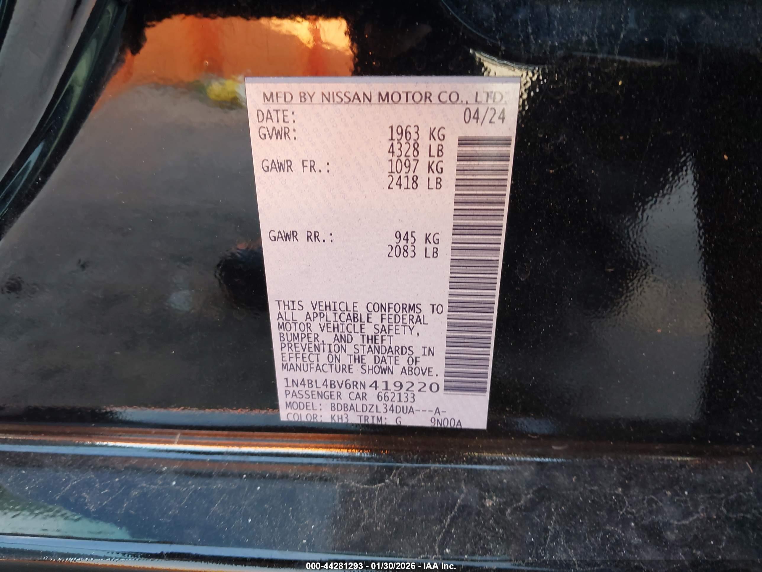 NISSAN ALTIMA image 9