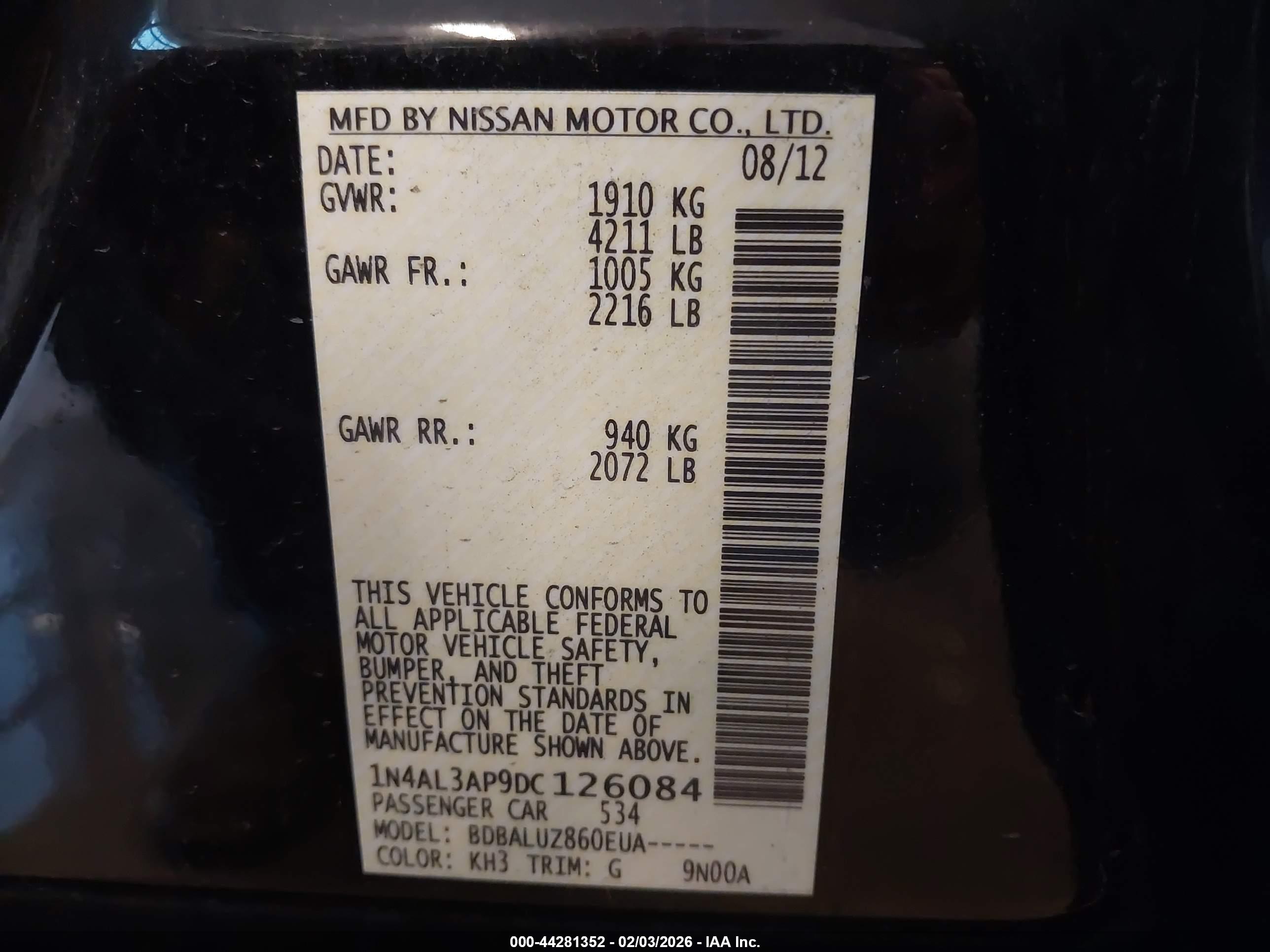 NISSAN ALTIMA image 9