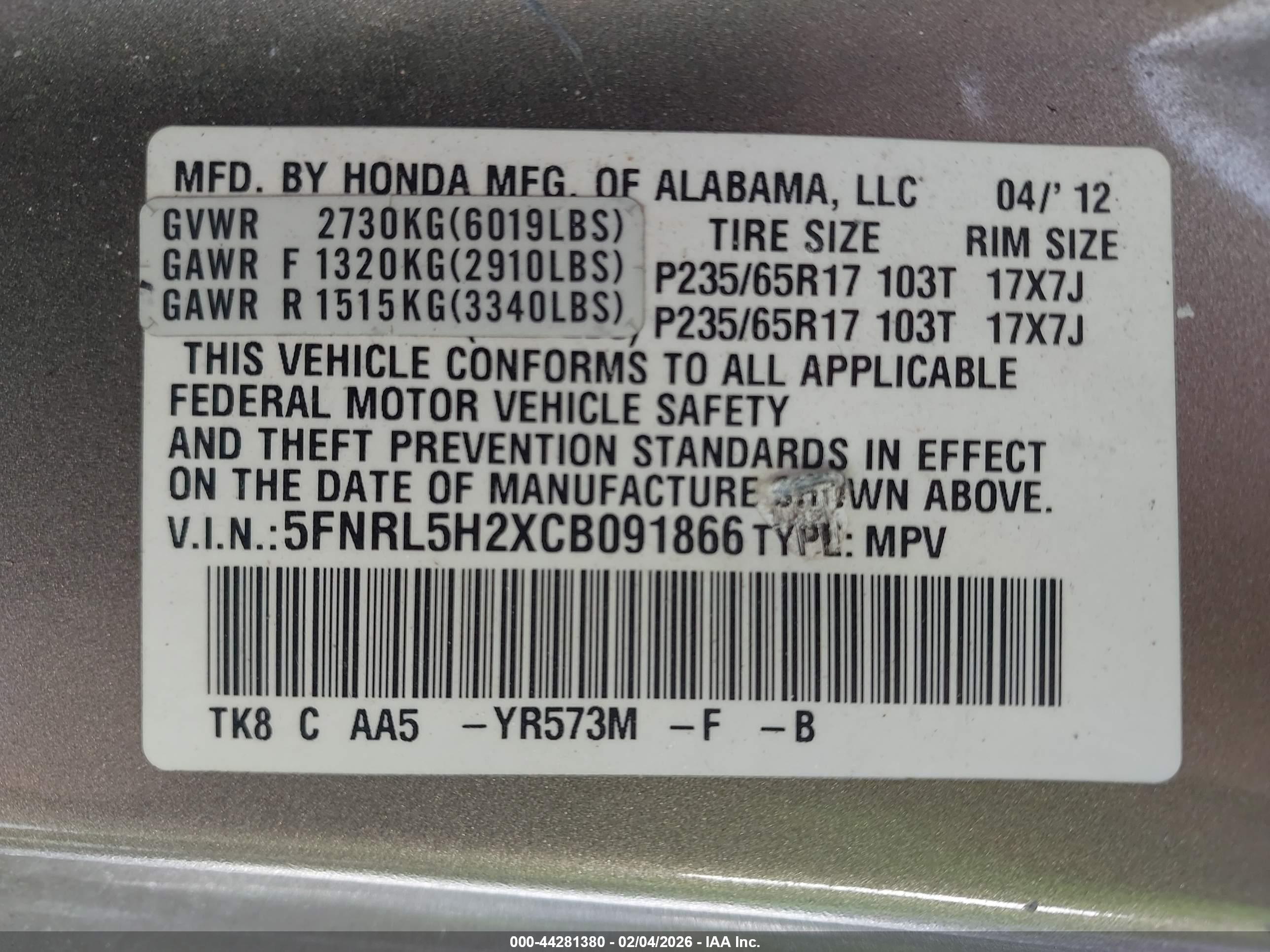 HONDA ODYSSEY image 9