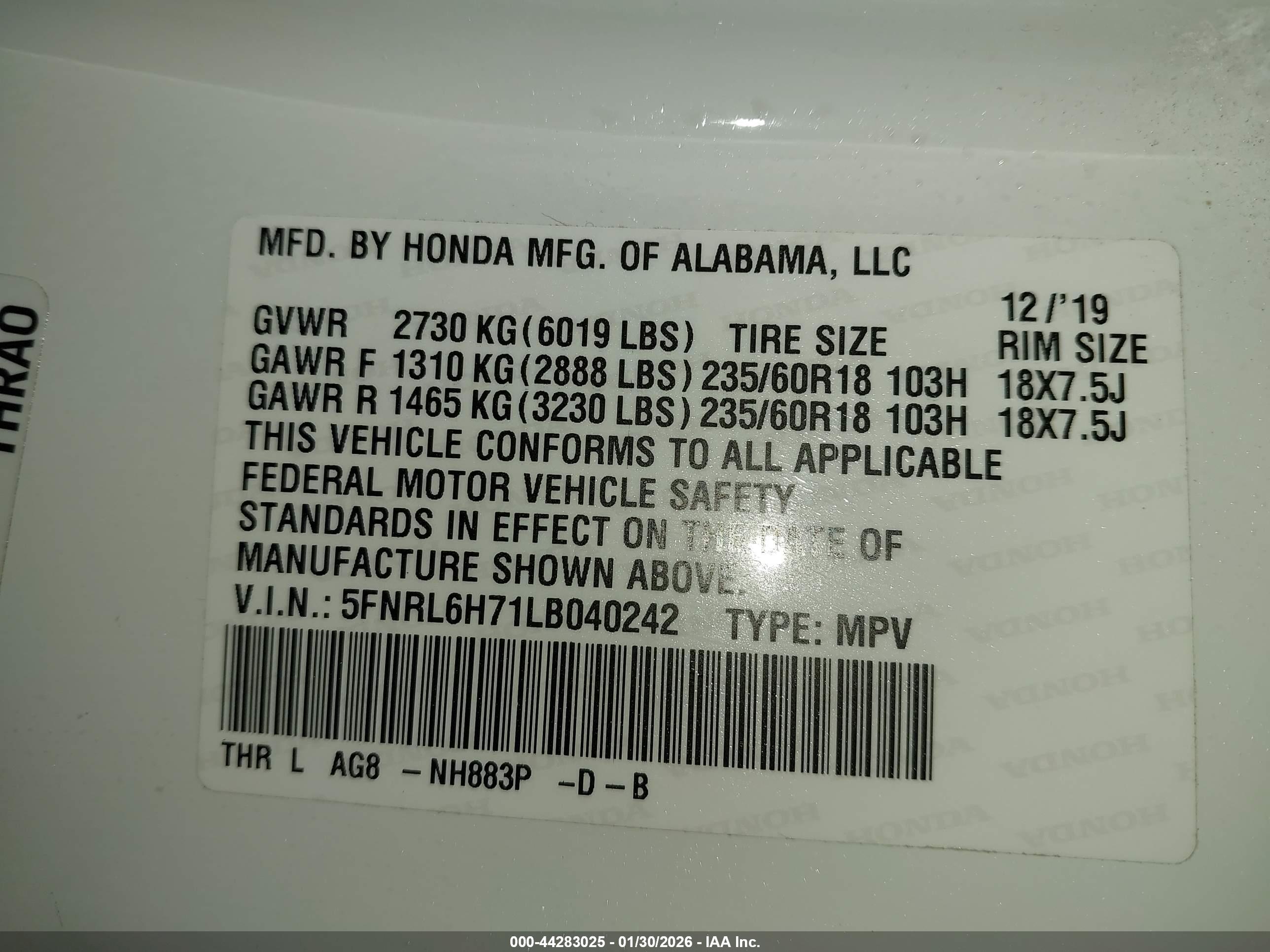 HONDA ODYSSEY image 9