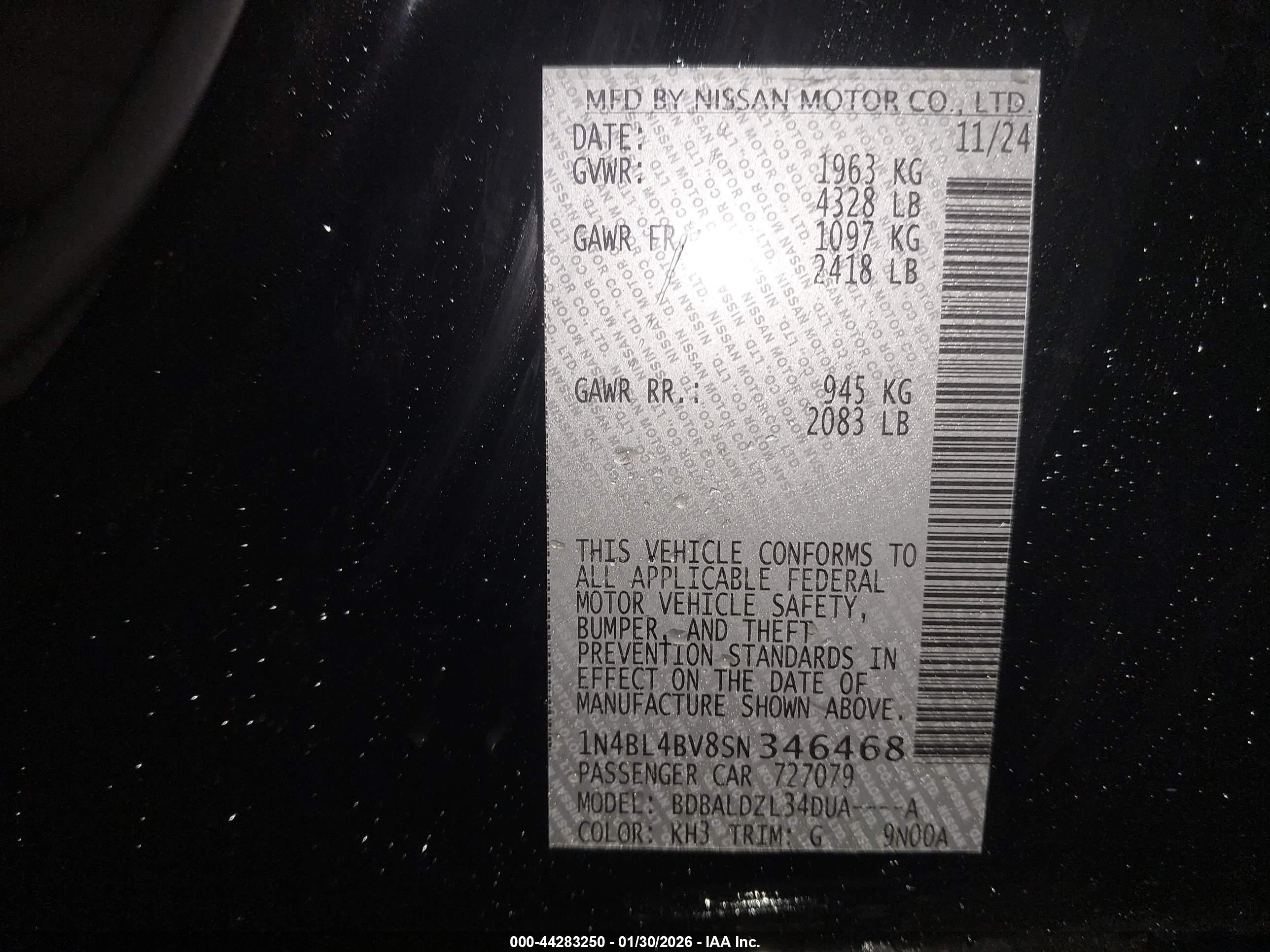 NISSAN ALTIMA image 9