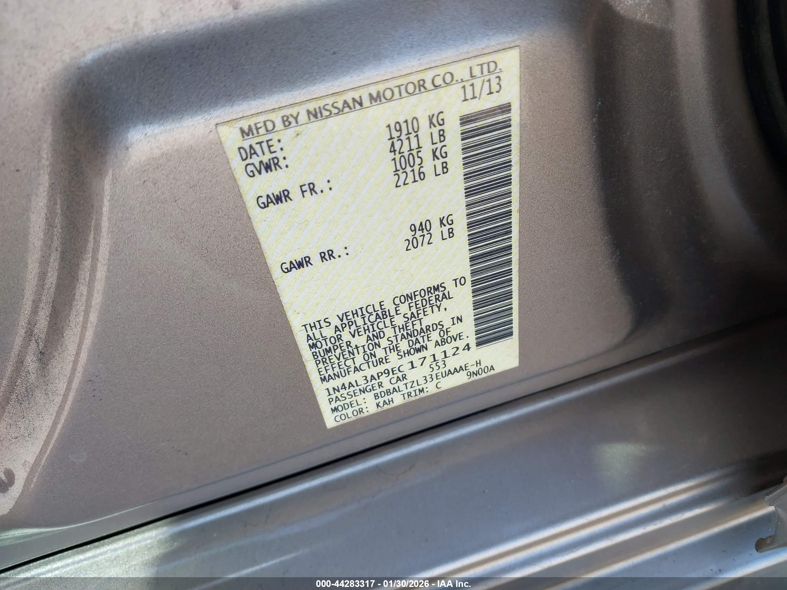 NISSAN ALTIMA image 9