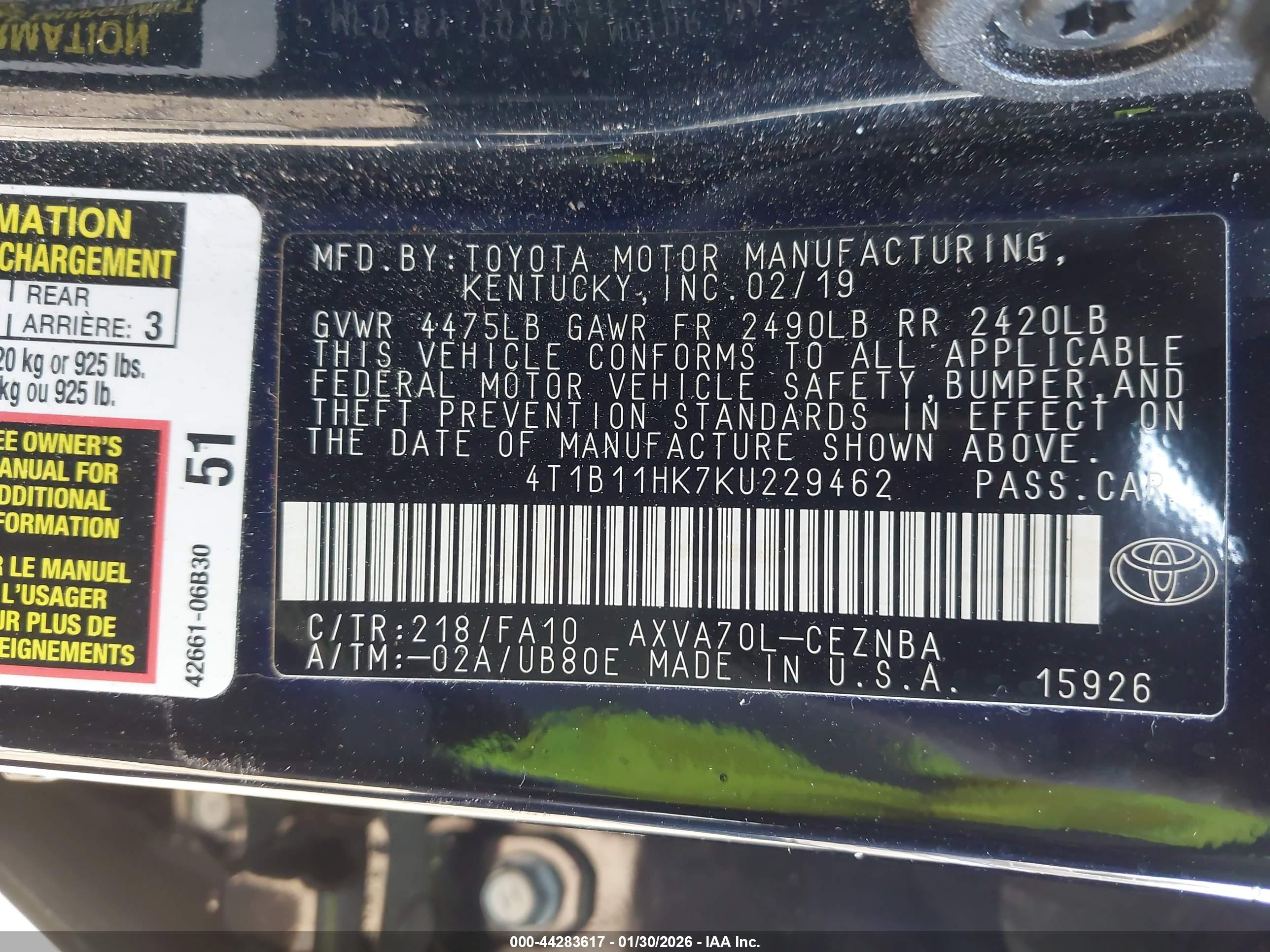 TOYOTA CAMRY image 9