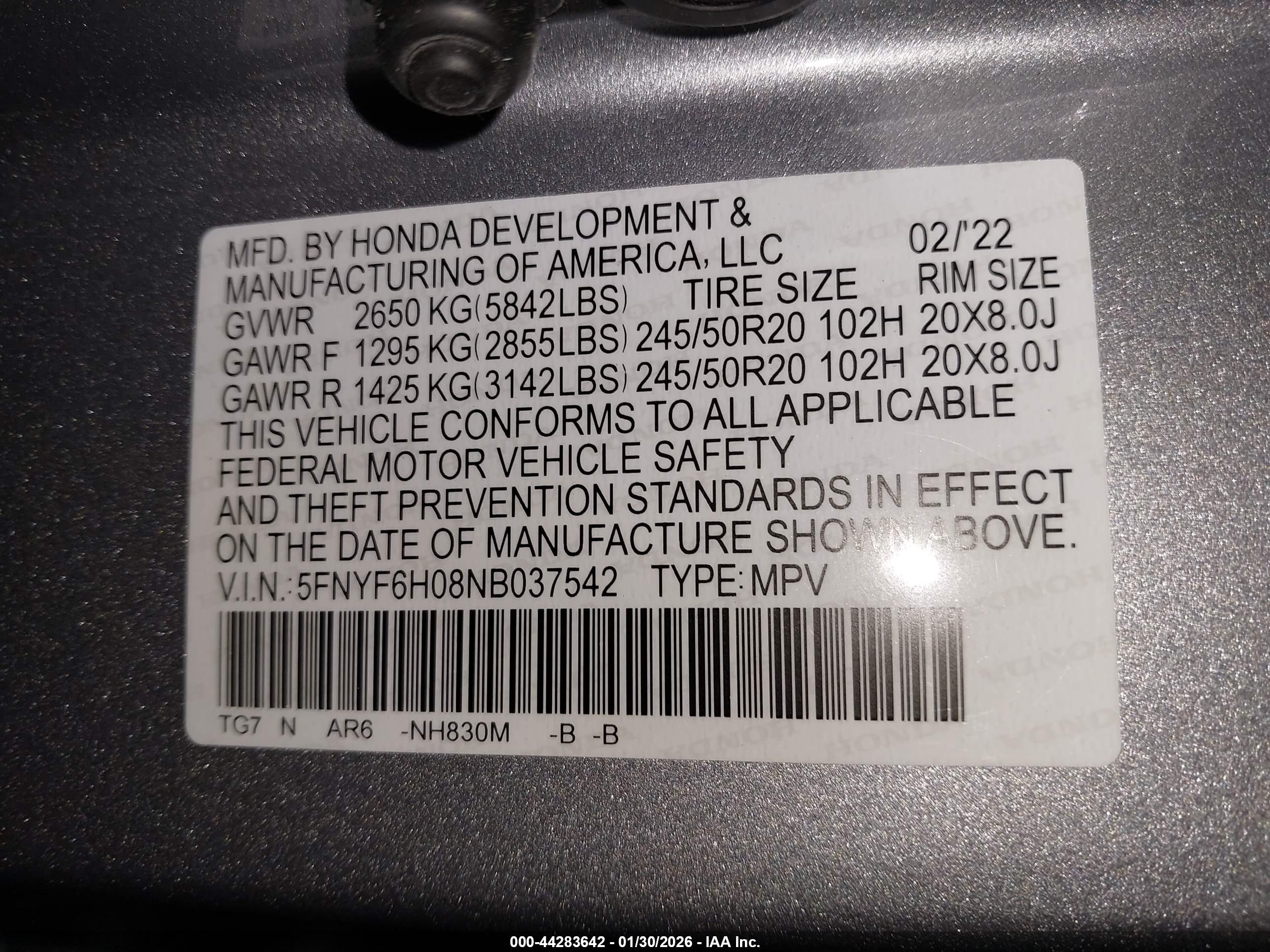 HONDA PILOT image 9