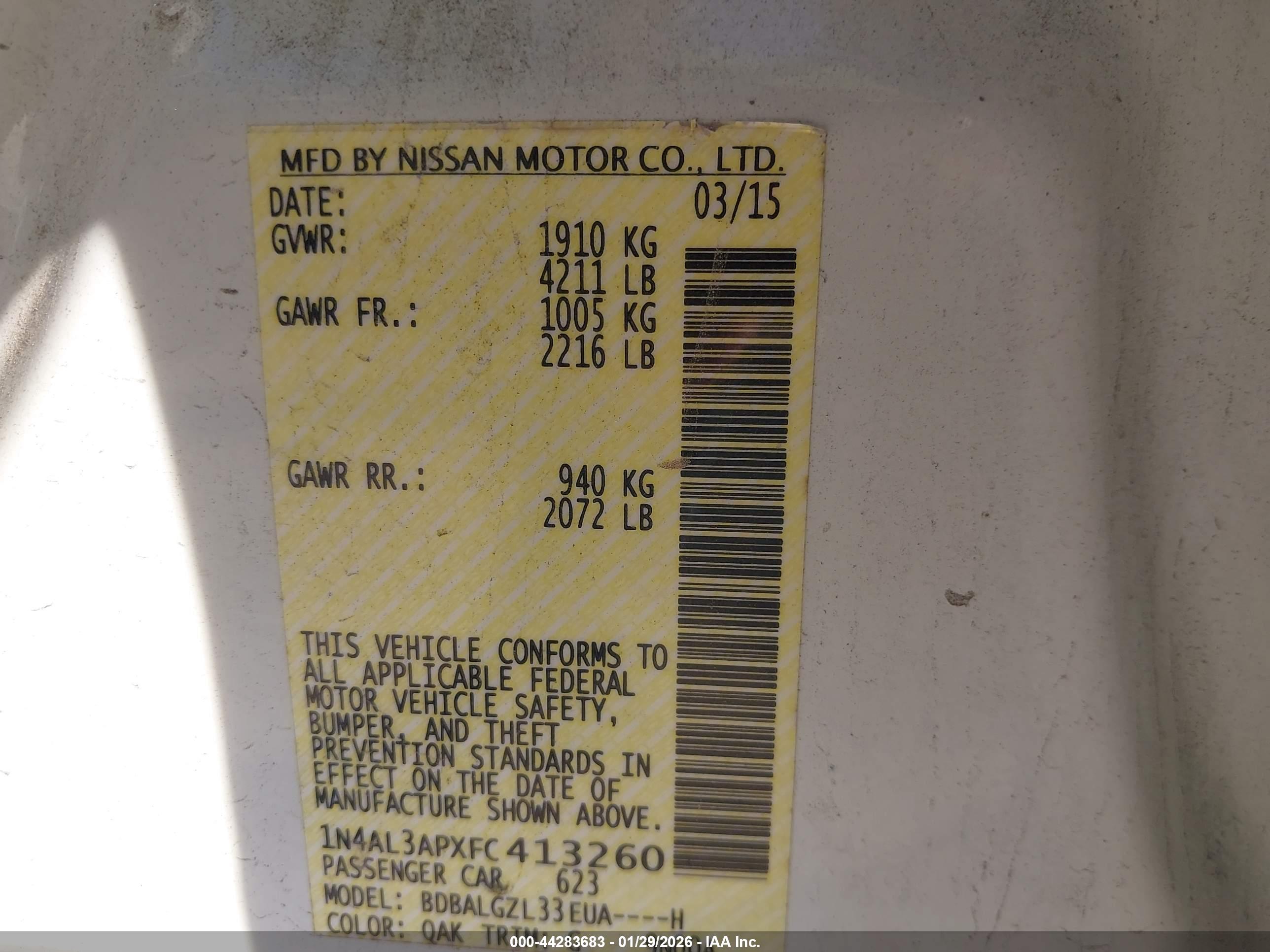 NISSAN ALTIMA image 9