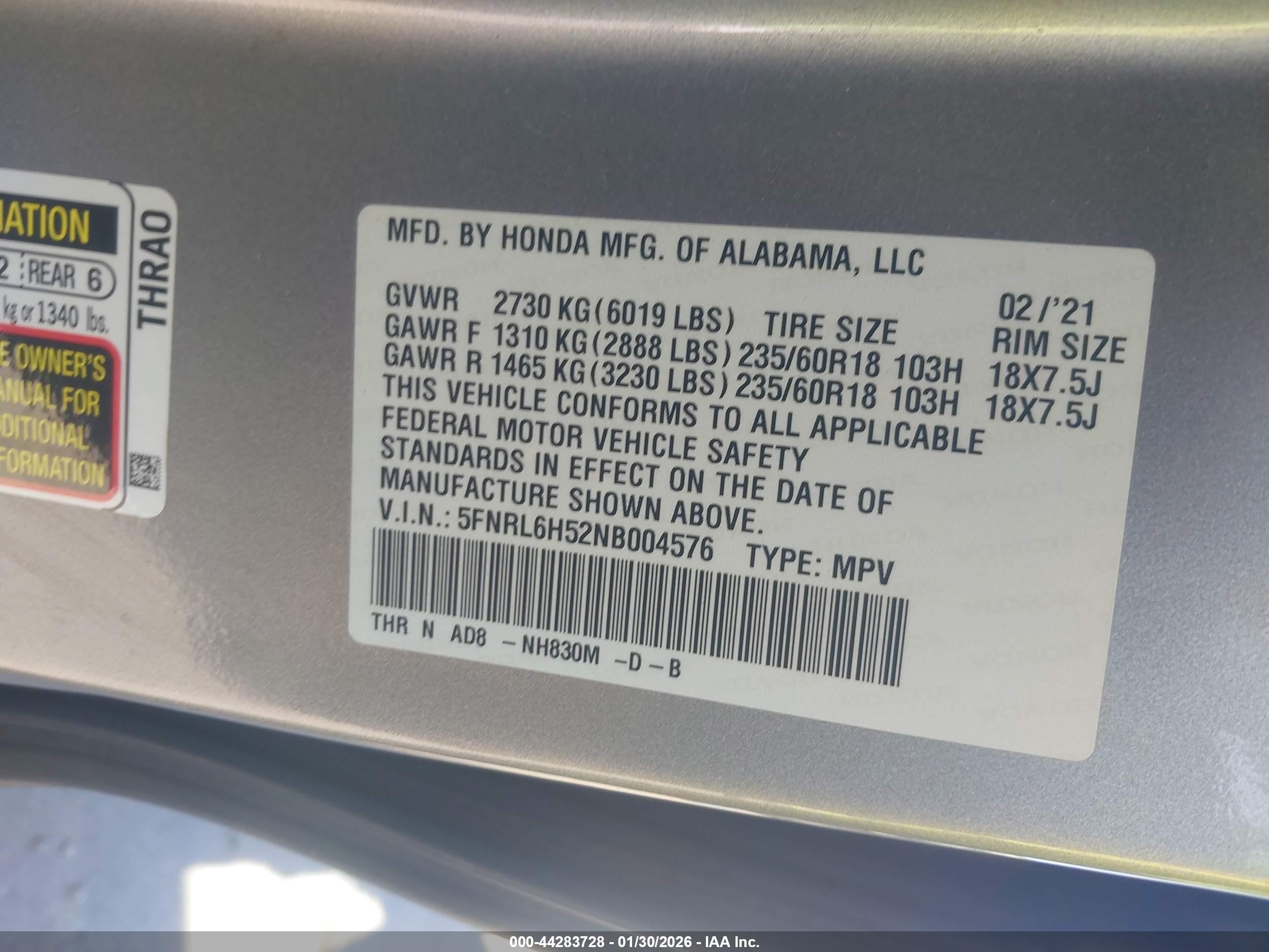 HONDA ODYSSEY image 9