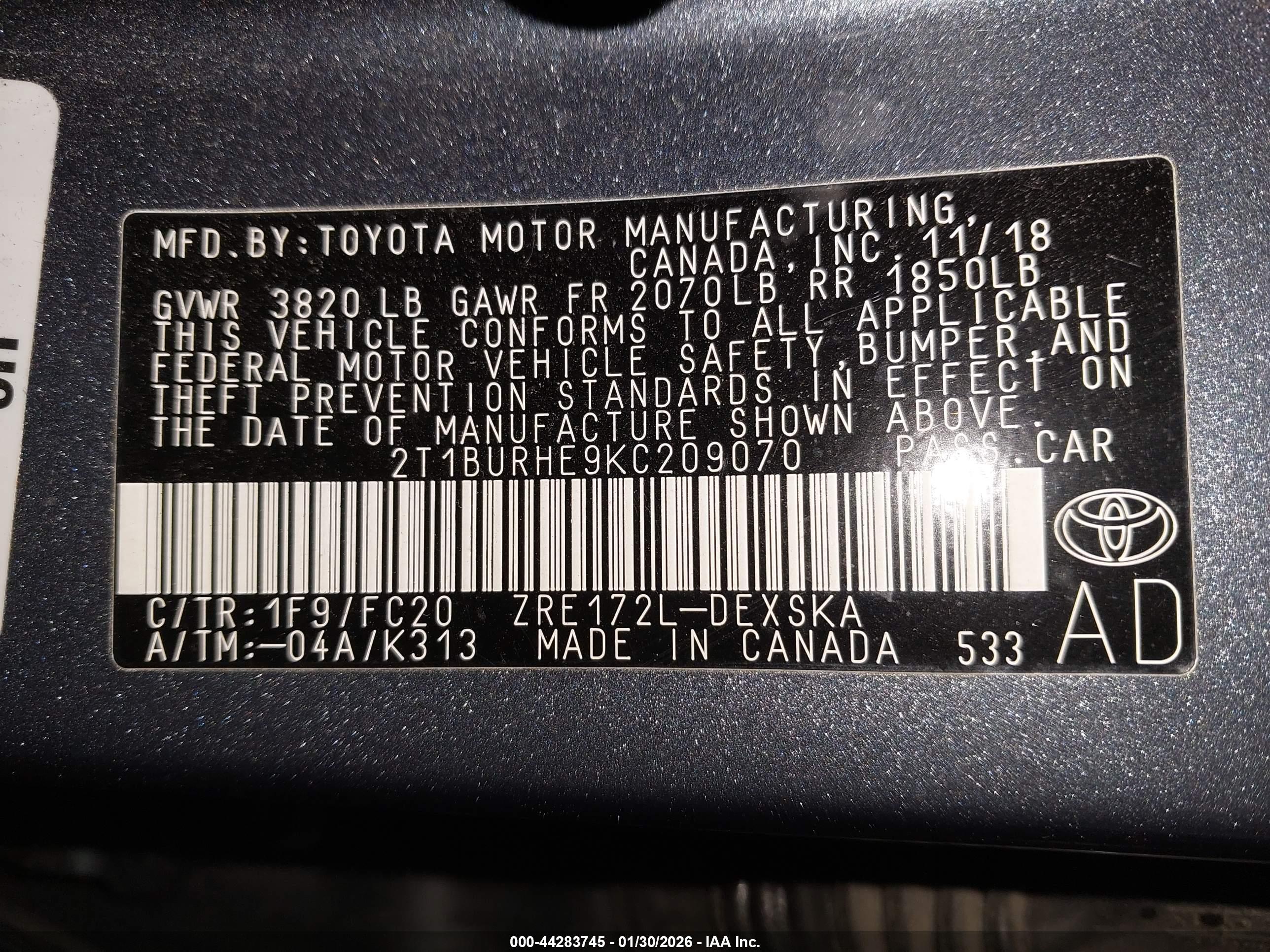 TOYOTA COROLLA image 9