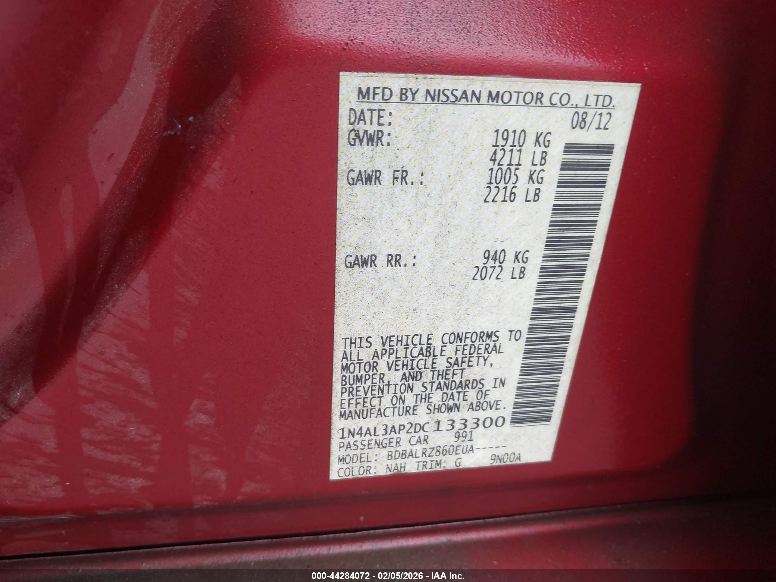NISSAN ALTIMA image 9