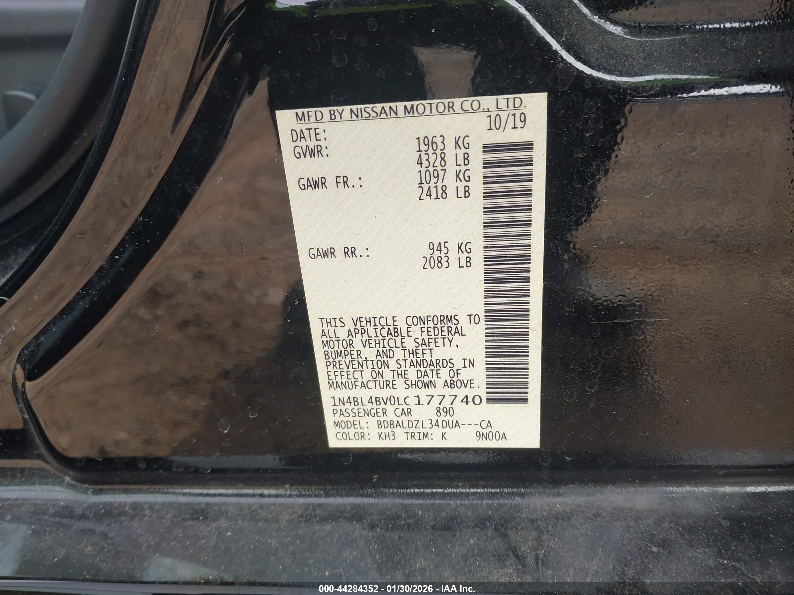 NISSAN ALTIMA image 9
