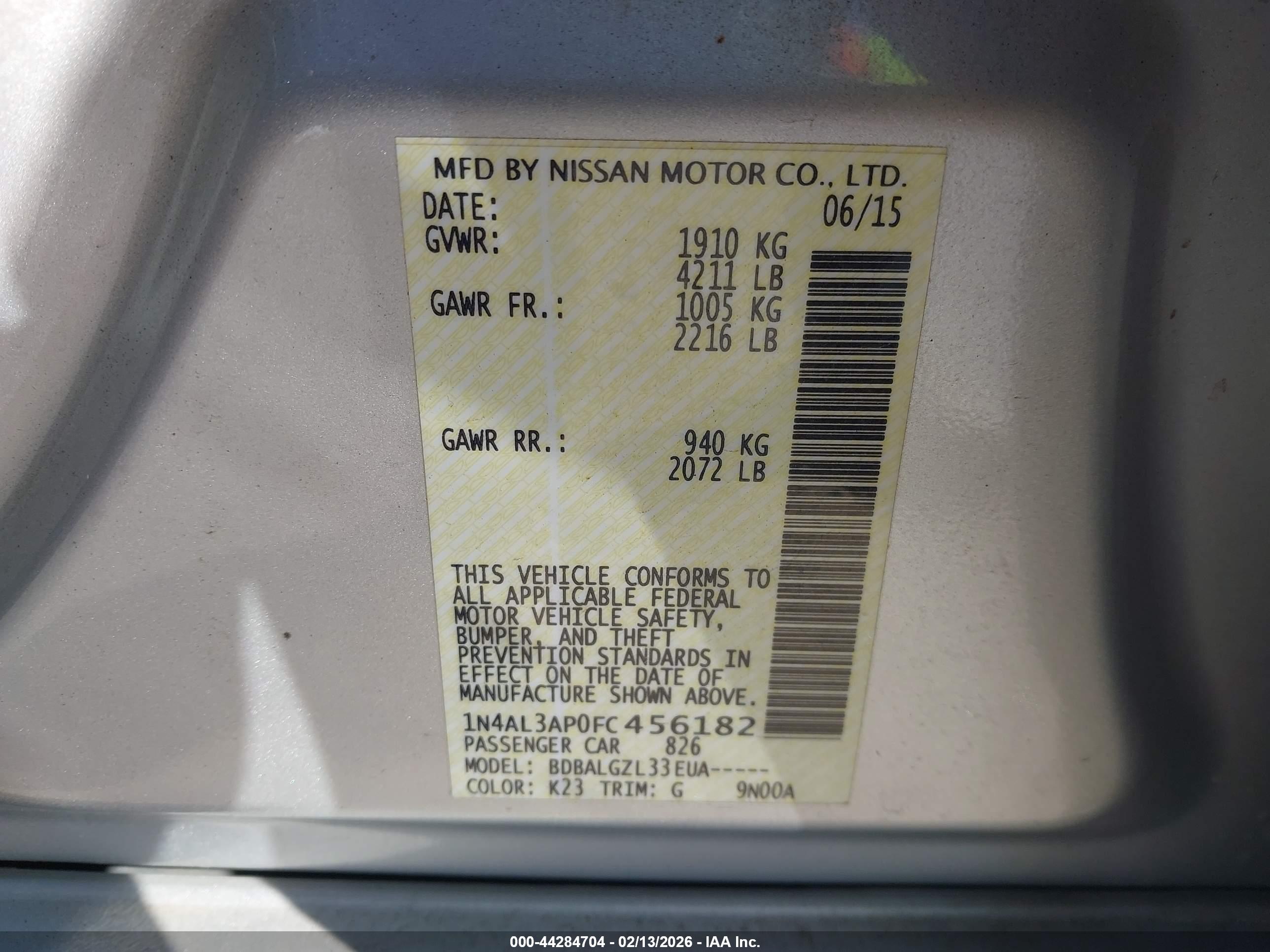 NISSAN ALTIMA image 9