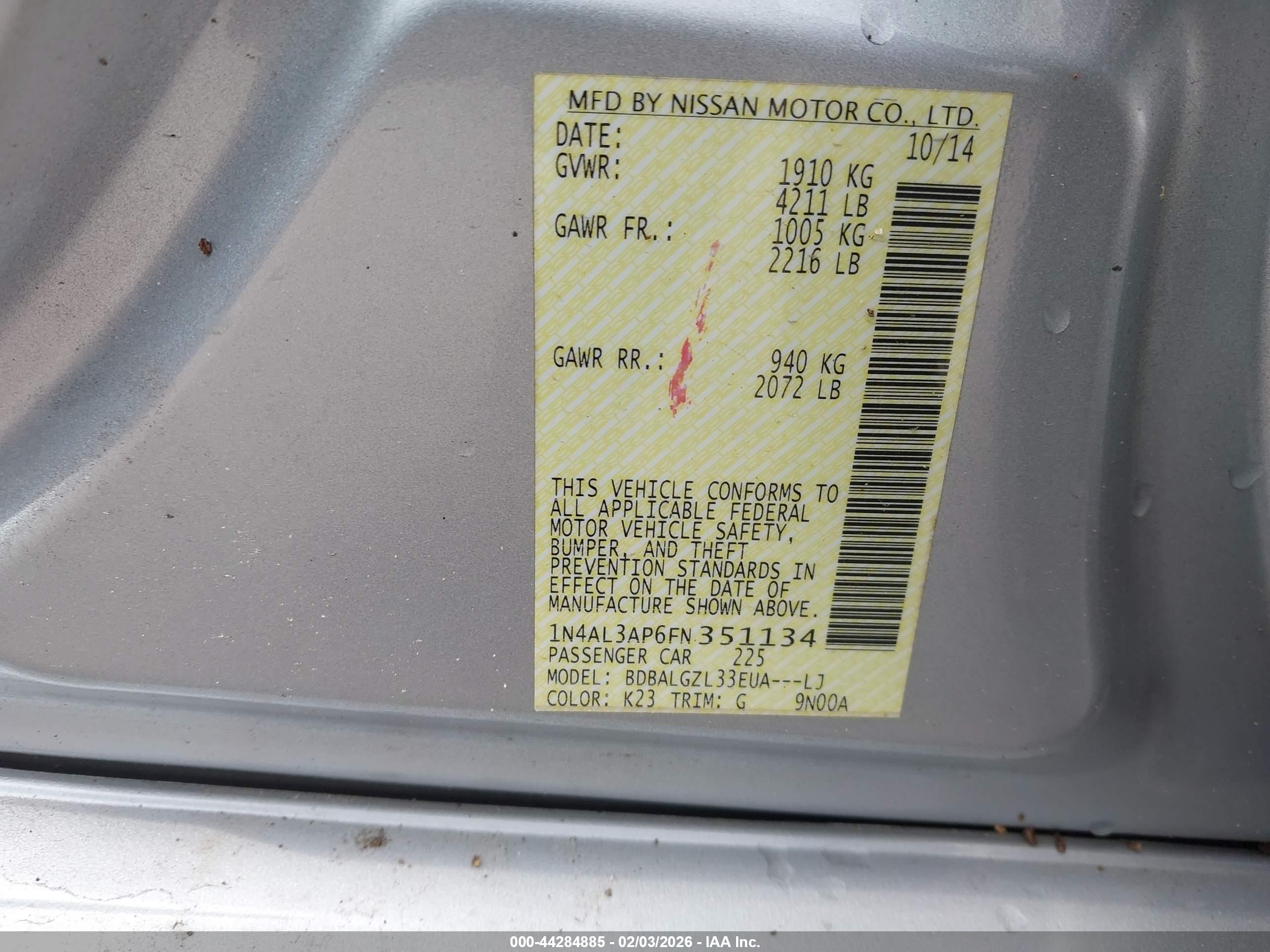 NISSAN ALTIMA image 9
