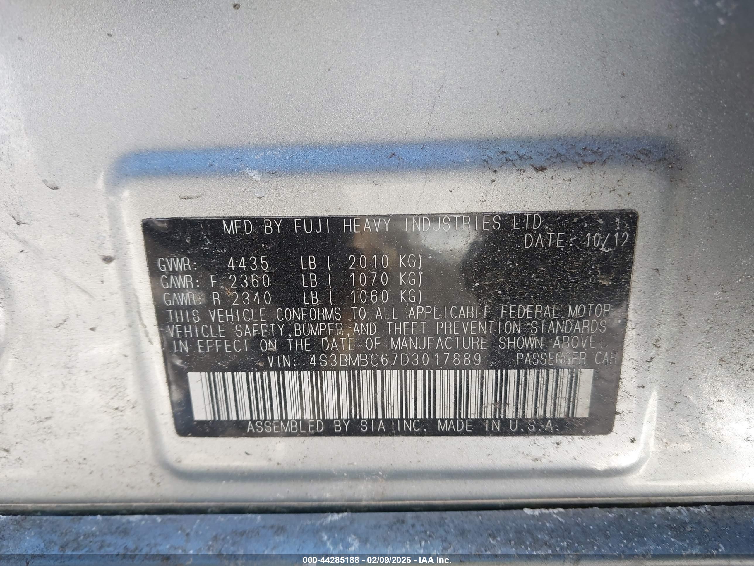 SUBARU LEGACY image 9