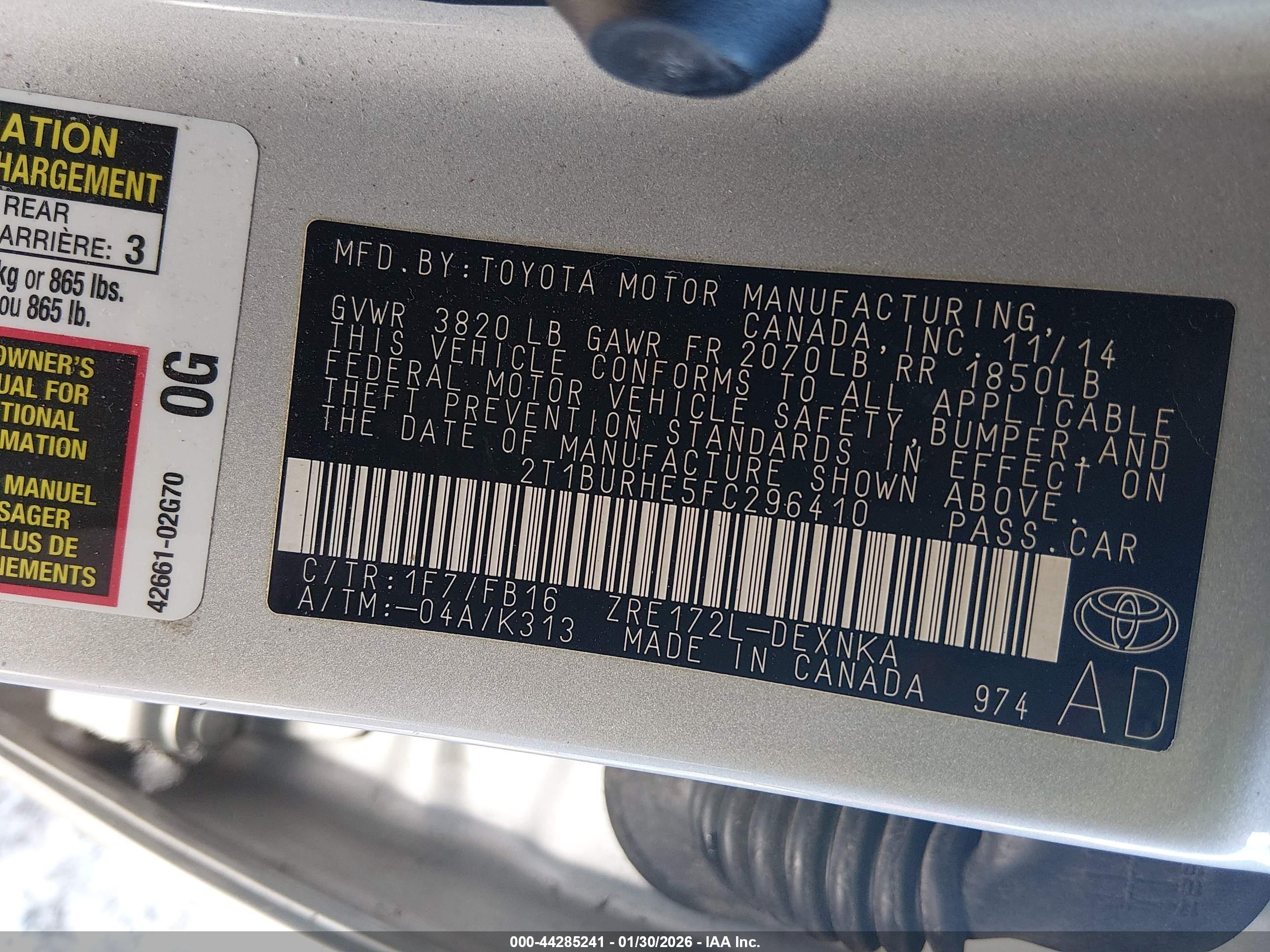 TOYOTA COROLLA image 9
