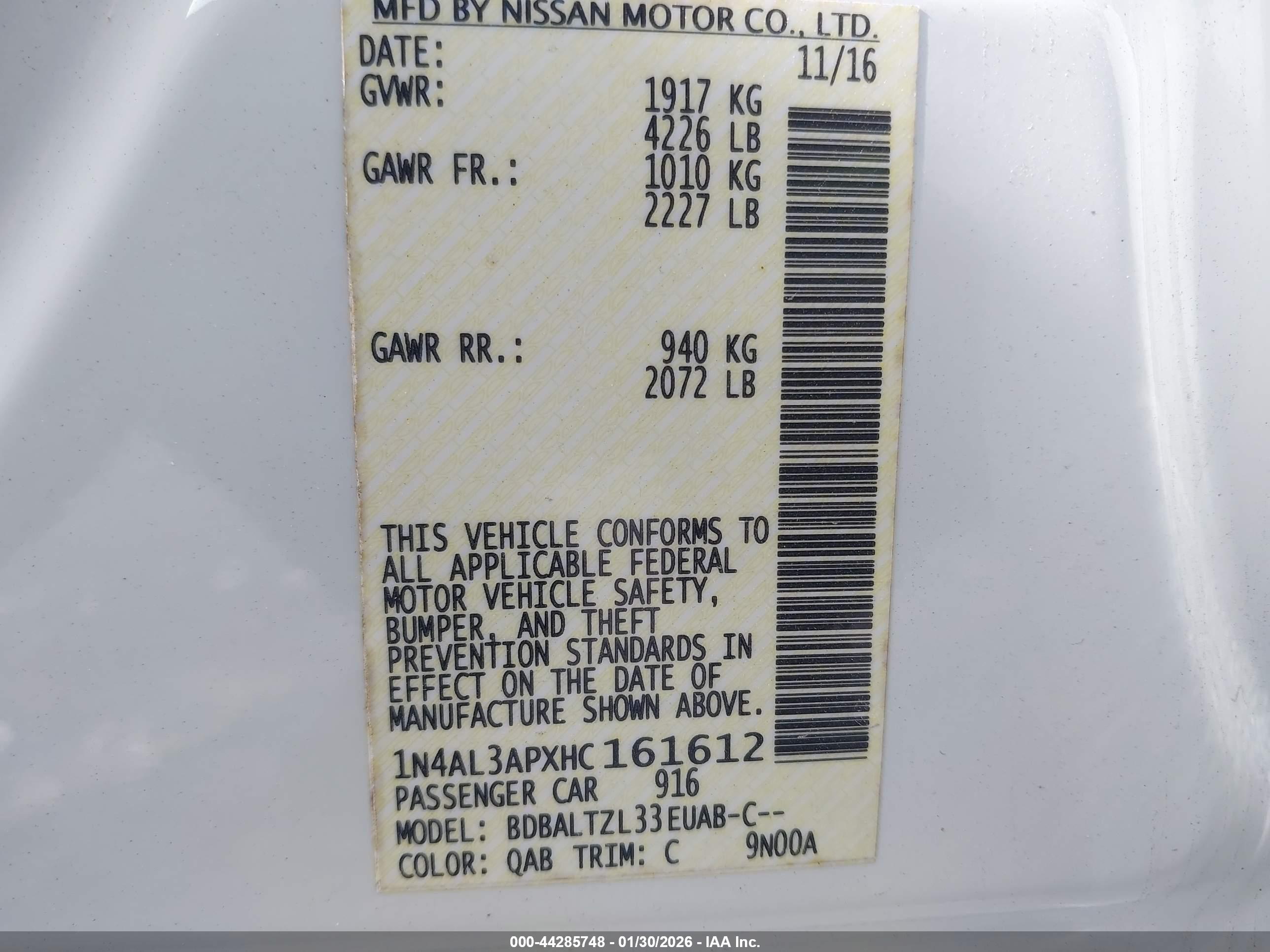 NISSAN ALTIMA image 9