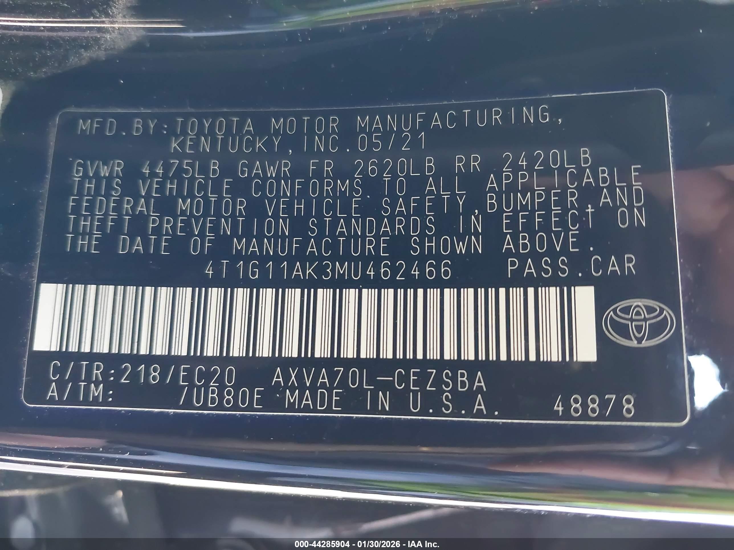 TOYOTA CAMRY image 9
