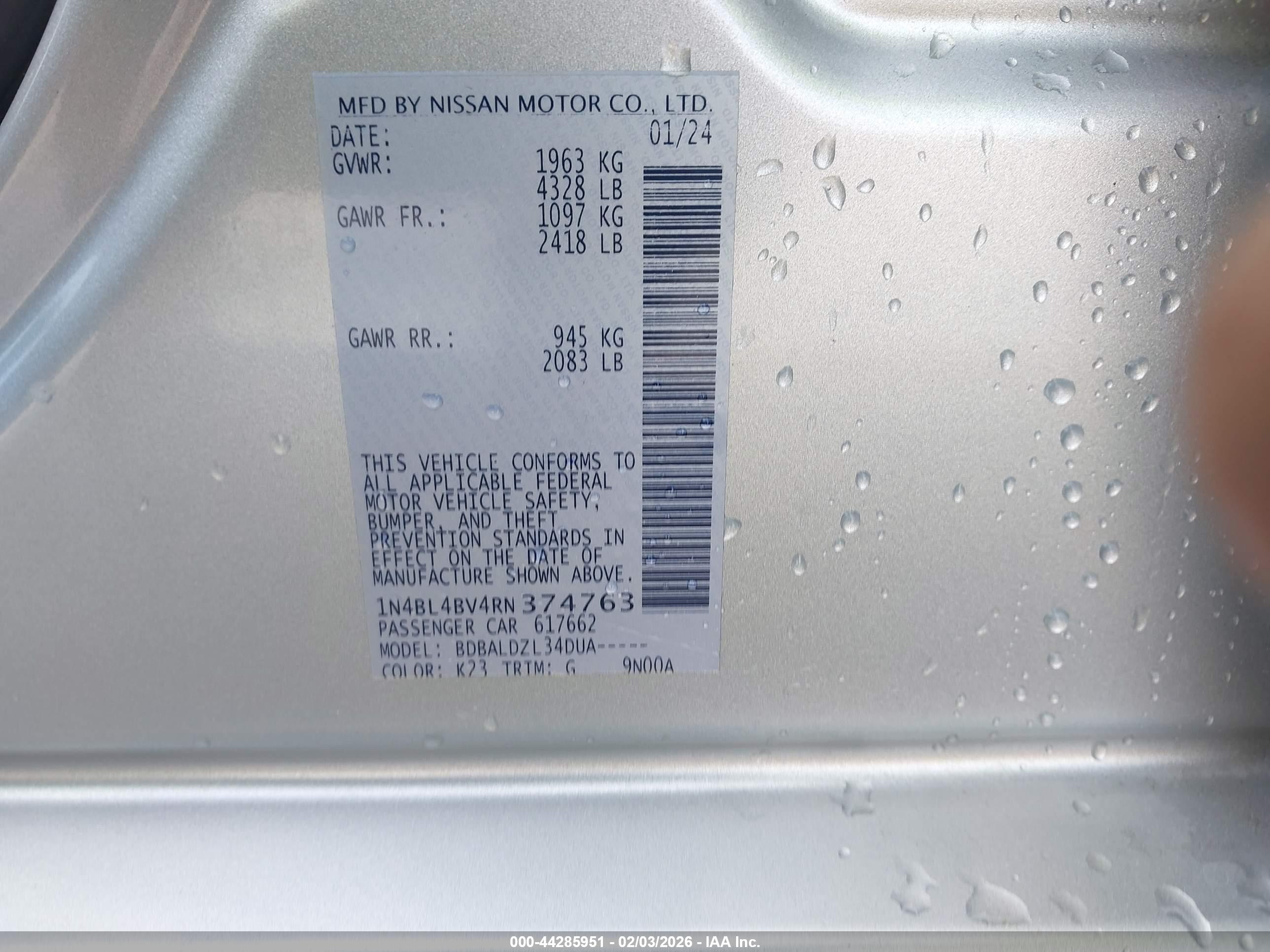 NISSAN ALTIMA image 9