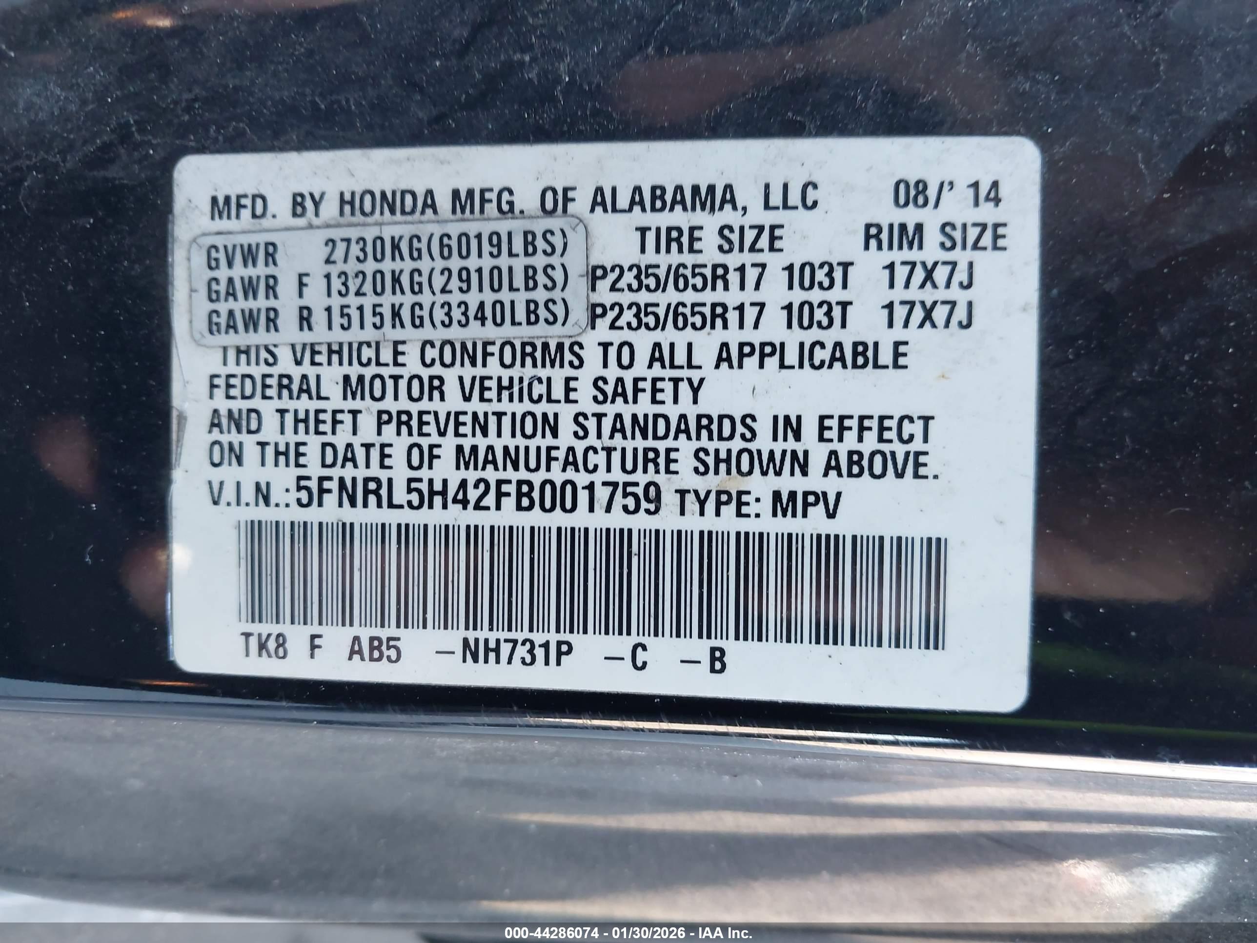 HONDA ODYSSEY image 9