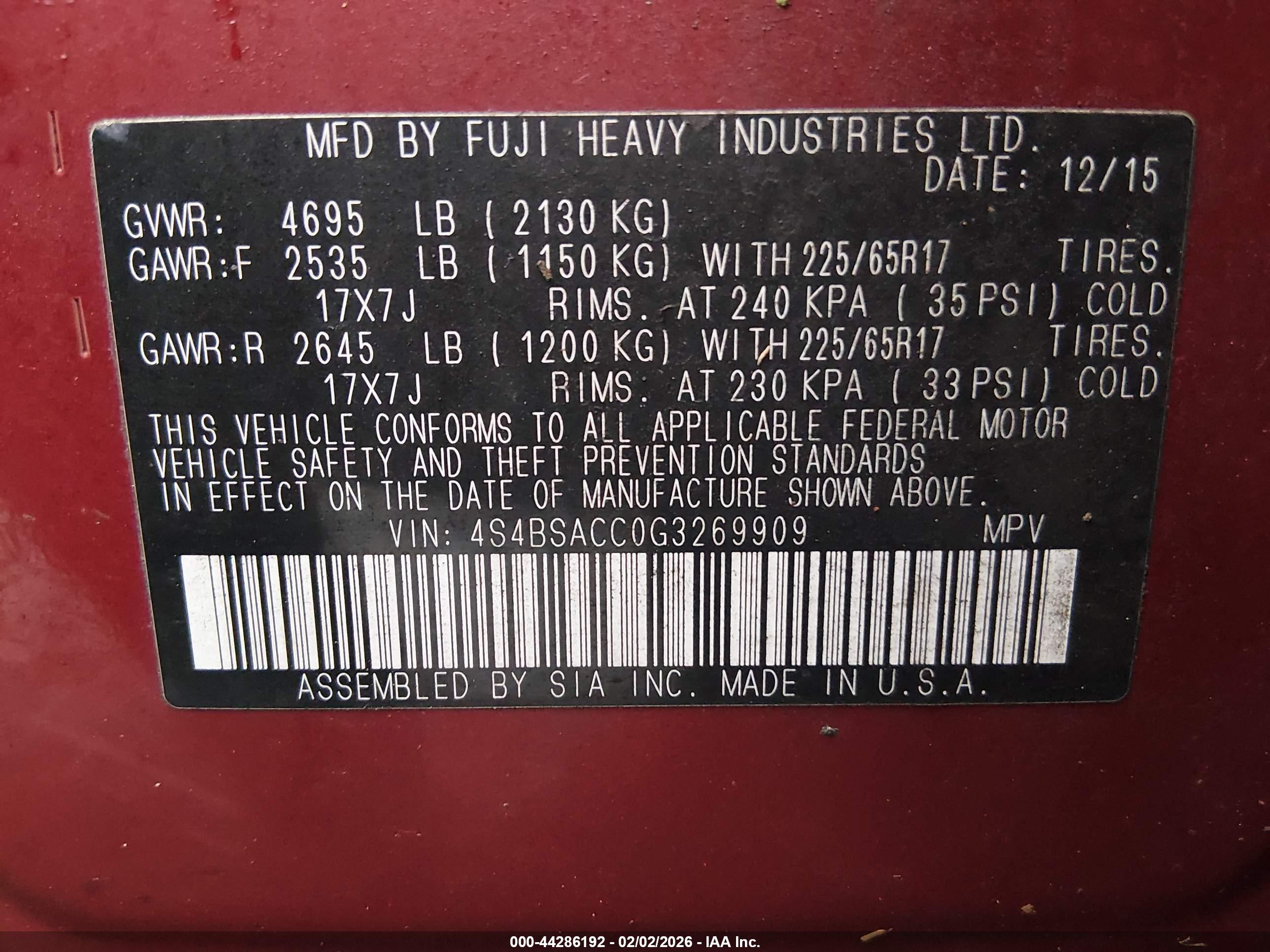 SUBARU OUTBACK image 9