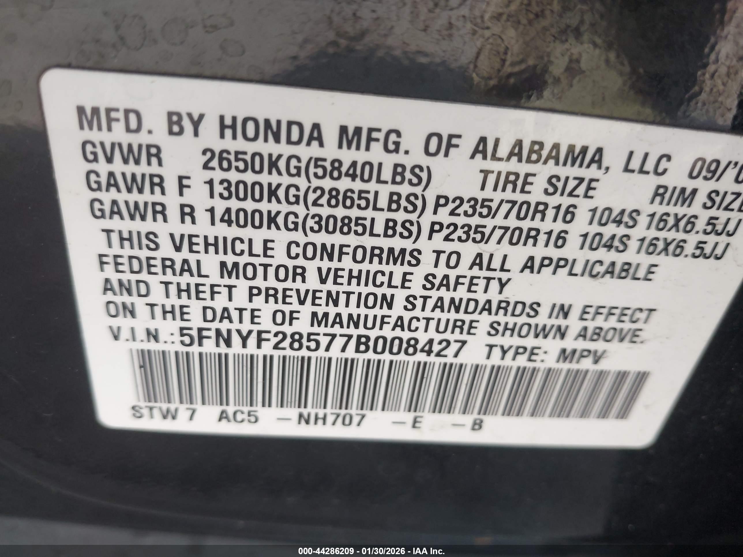 HONDA PILOT image 9