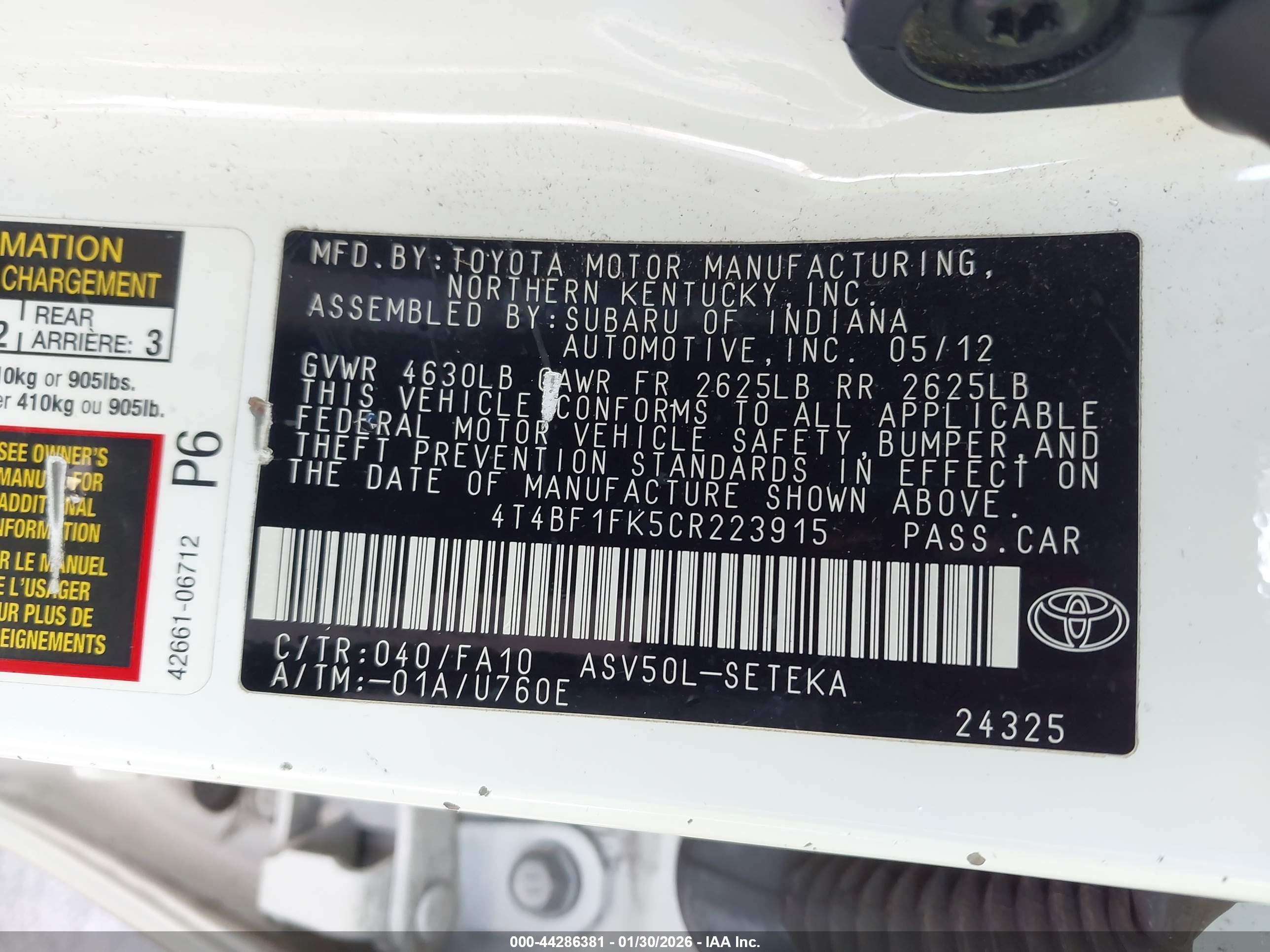 TOYOTA CAMRY image 9