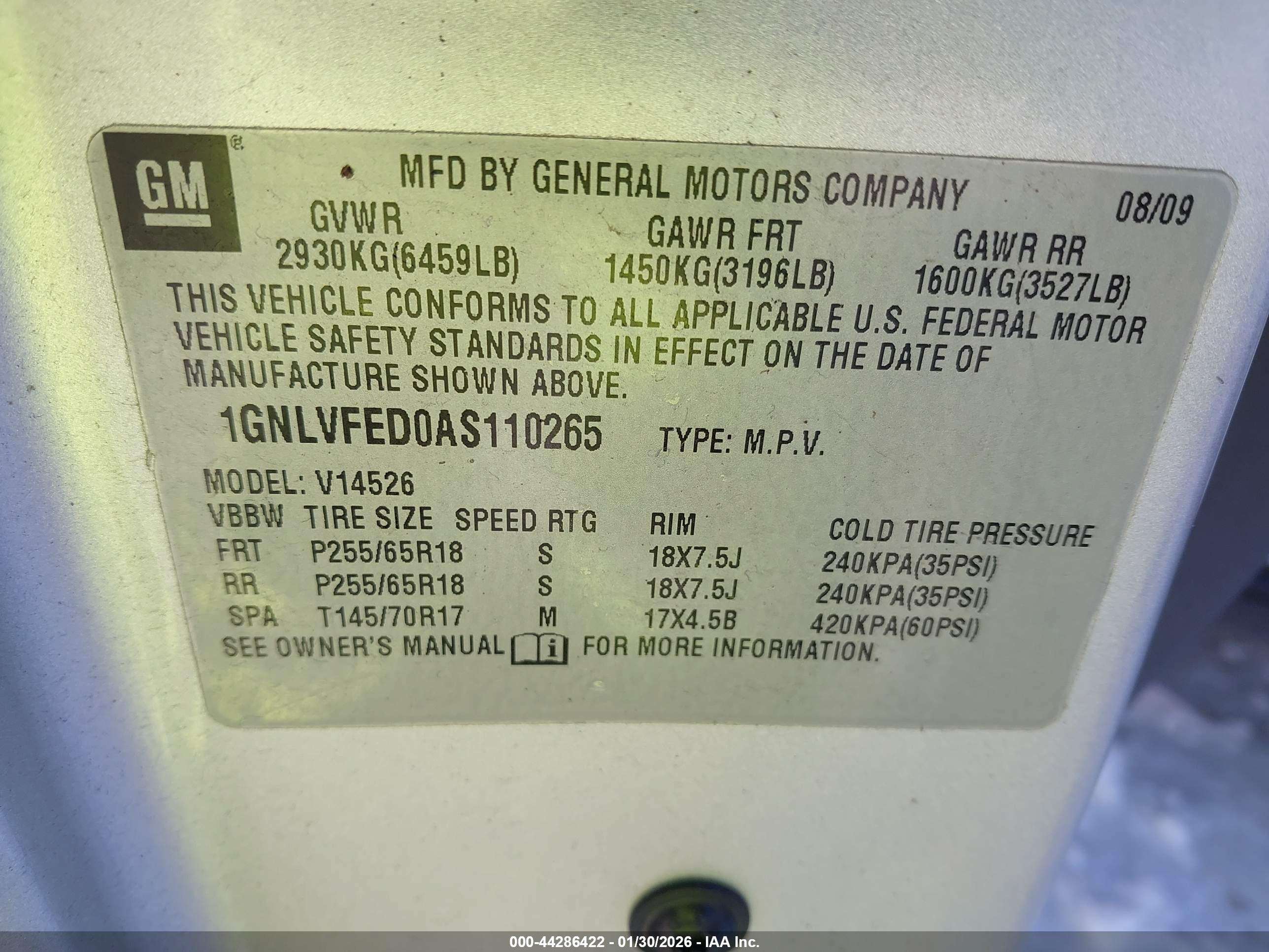 CHEVROLET TRAVERSE image 9