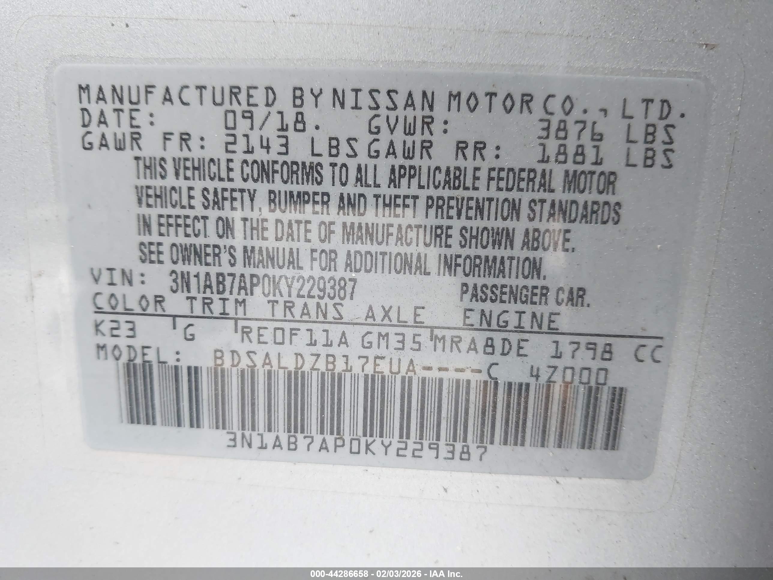 NISSAN SENTRA image 9