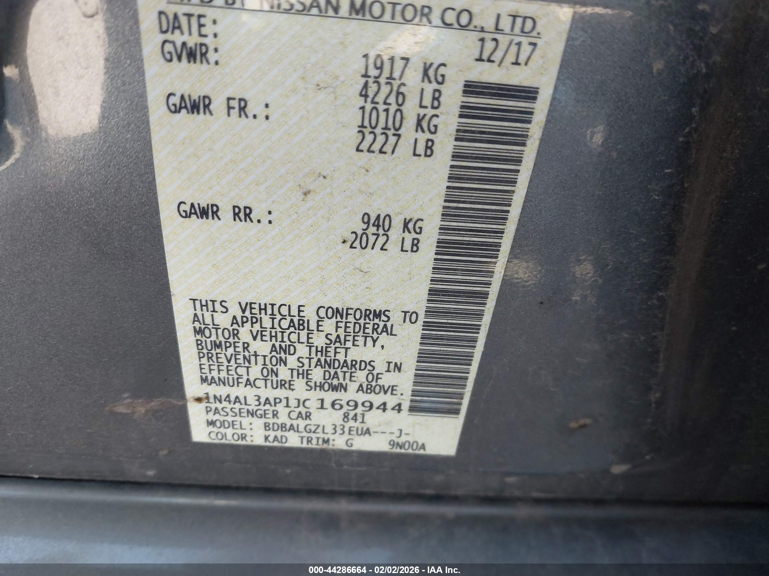 NISSAN ALTIMA image 9