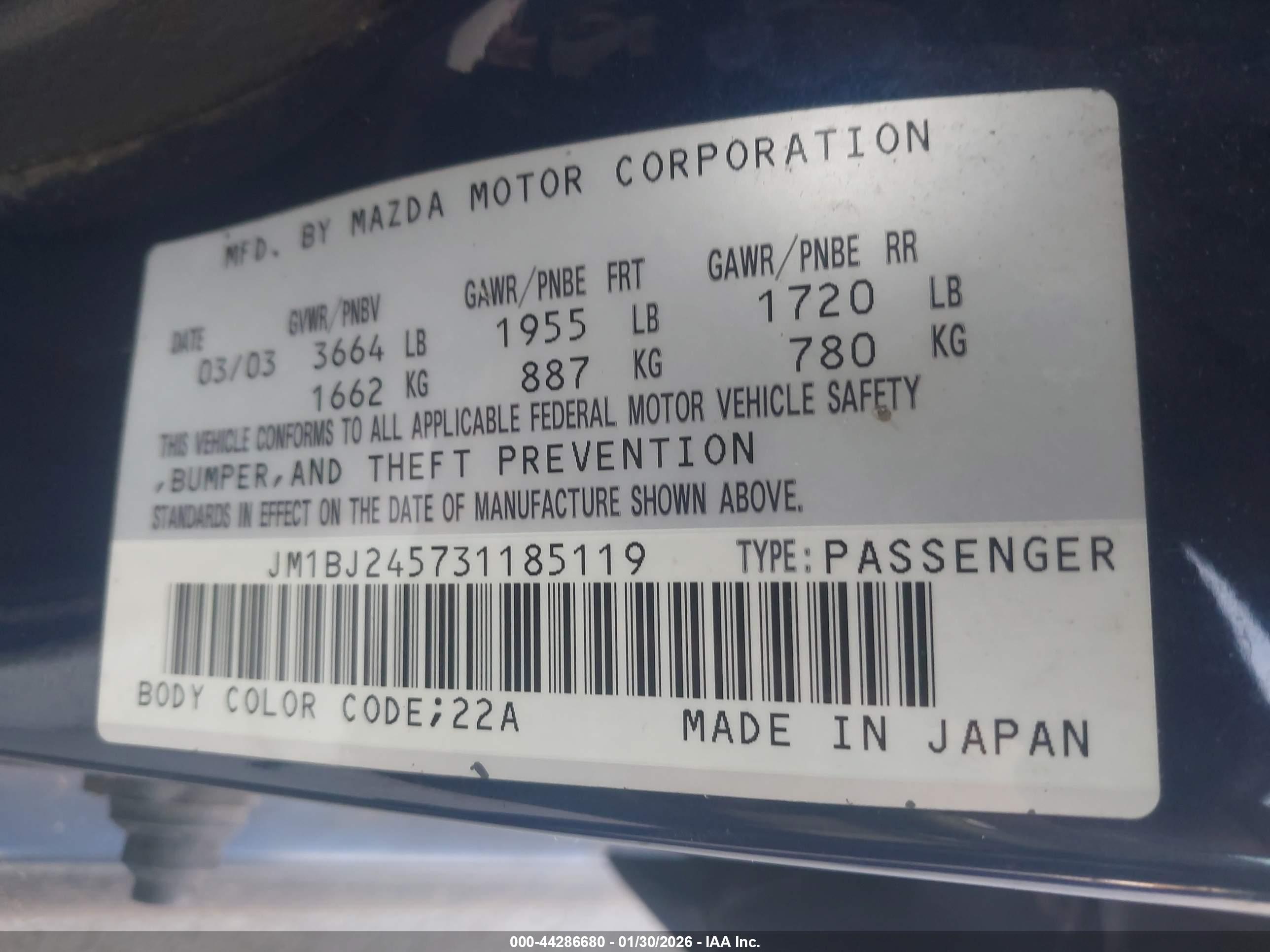 MAZDA PROTEGE5 image 9