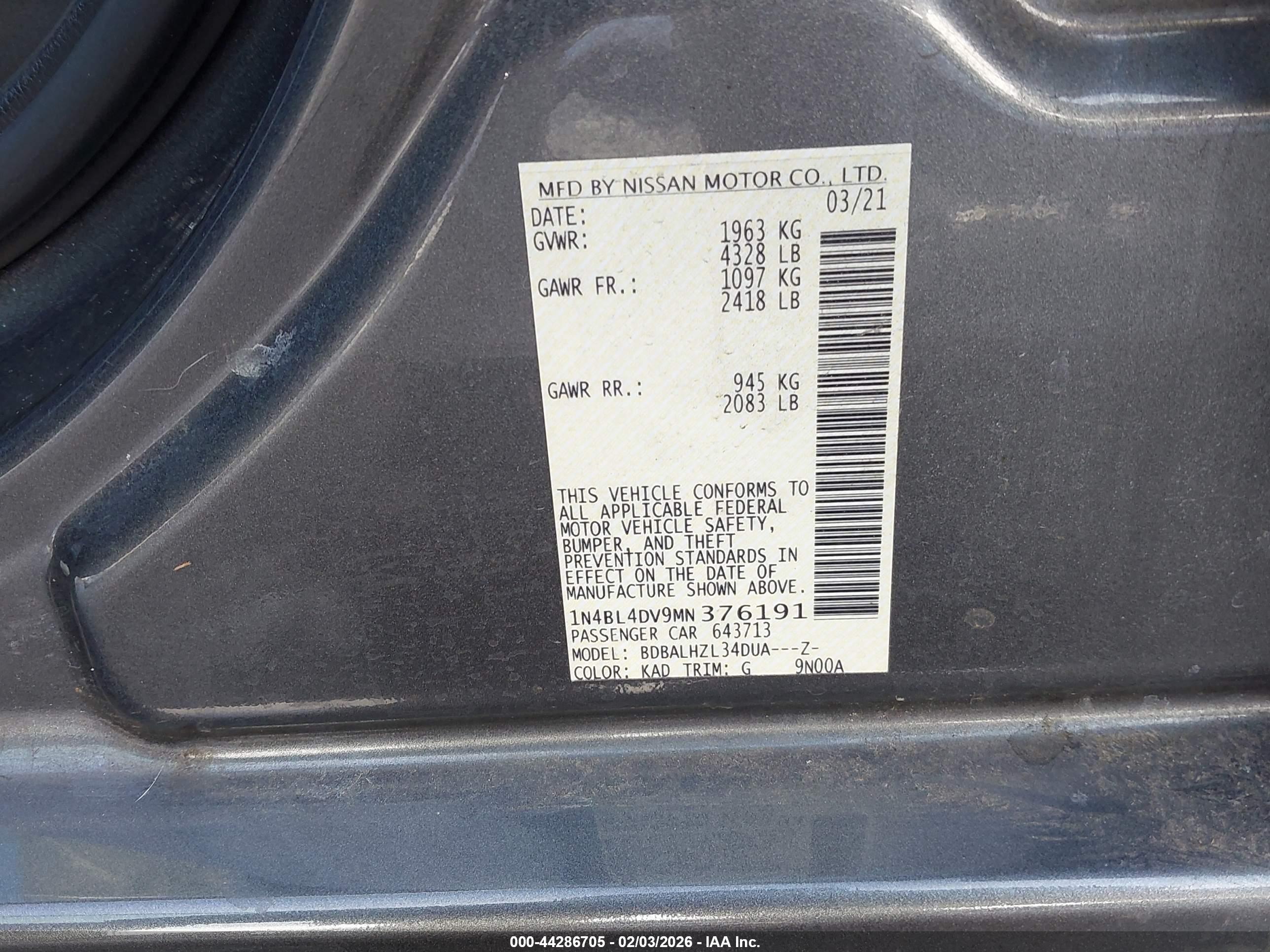 NISSAN ALTIMA image 9