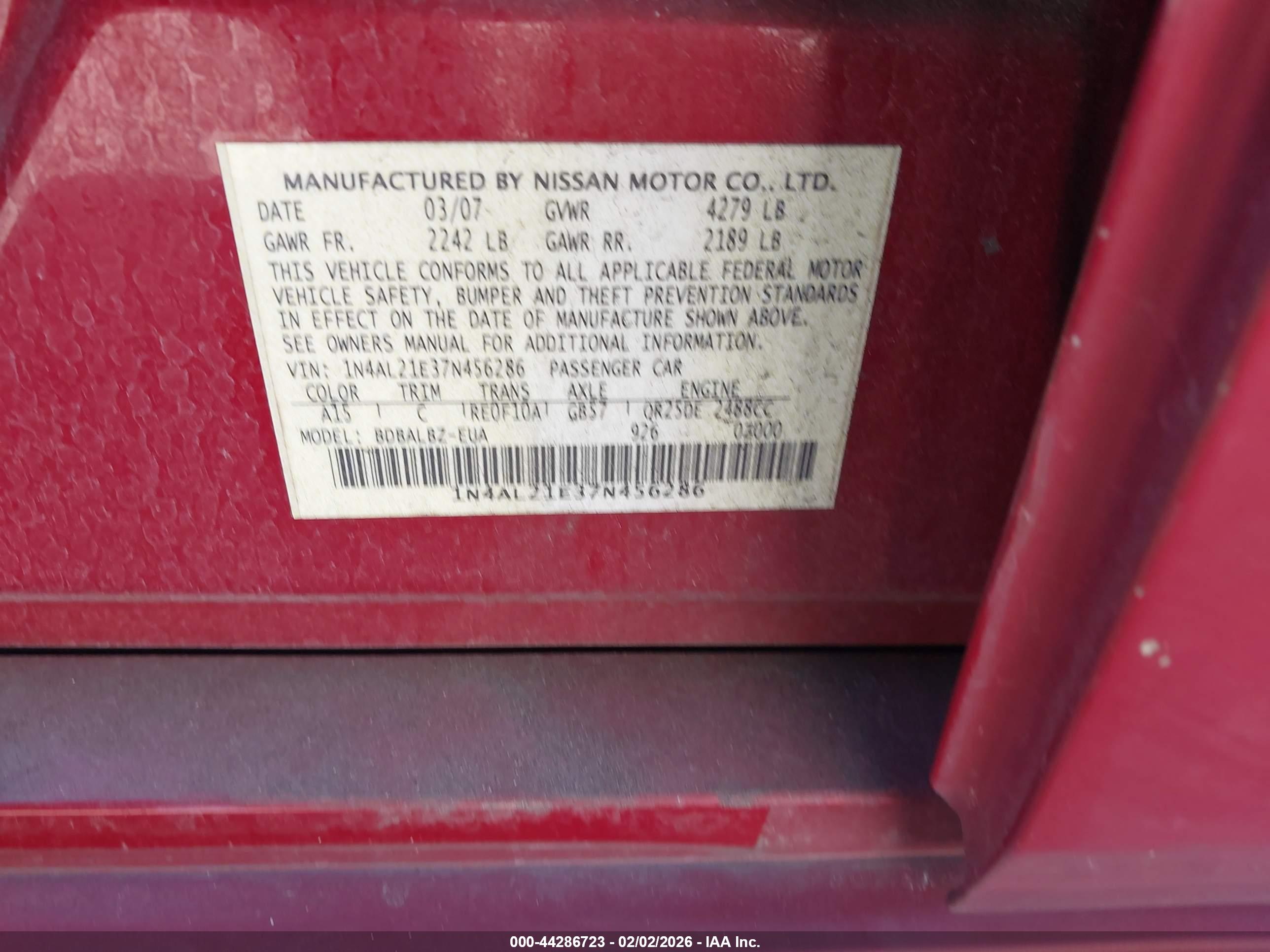 NISSAN ALTIMA image 9