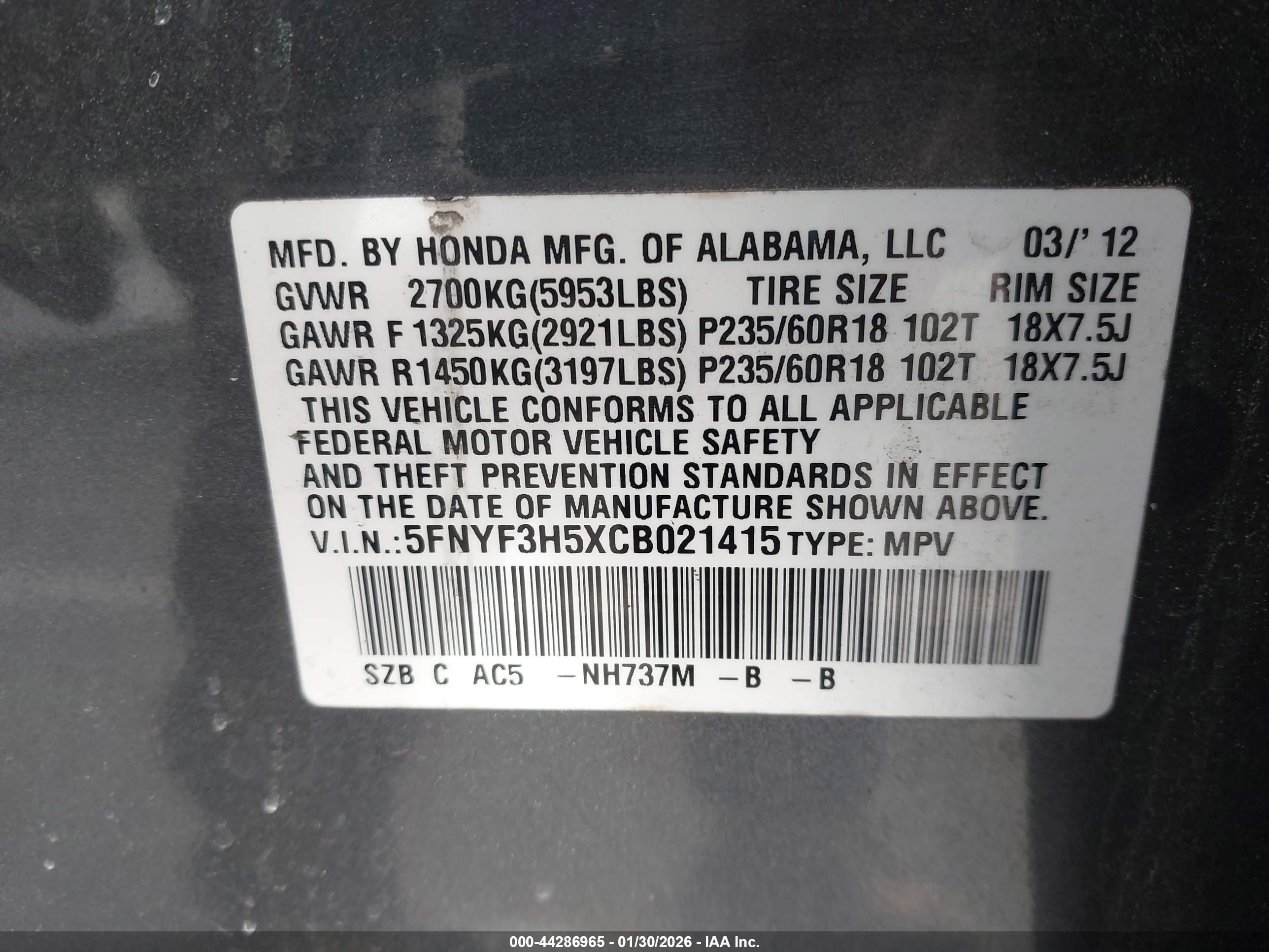 HONDA PILOT image 9