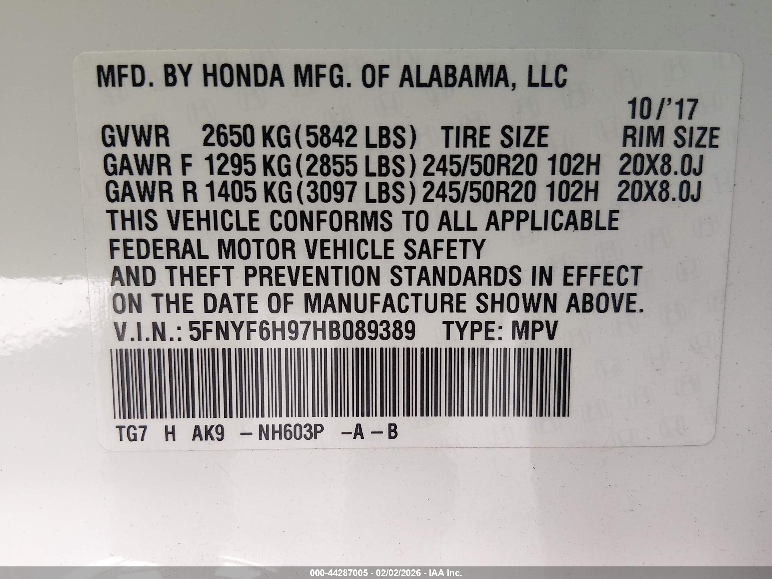 HONDA PILOT image 9