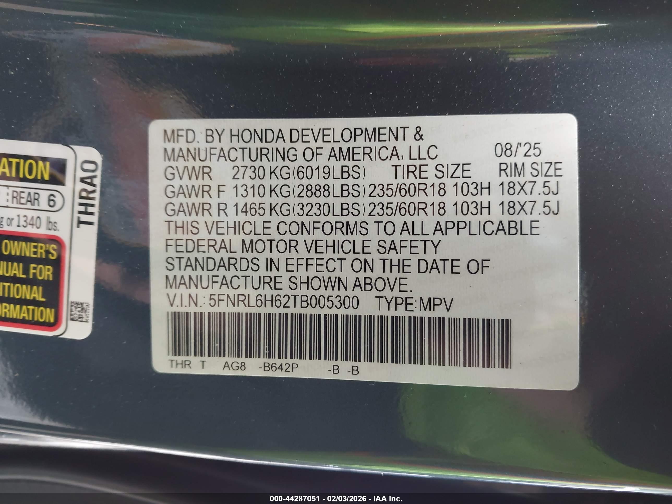 HONDA ODYSSEY image 9